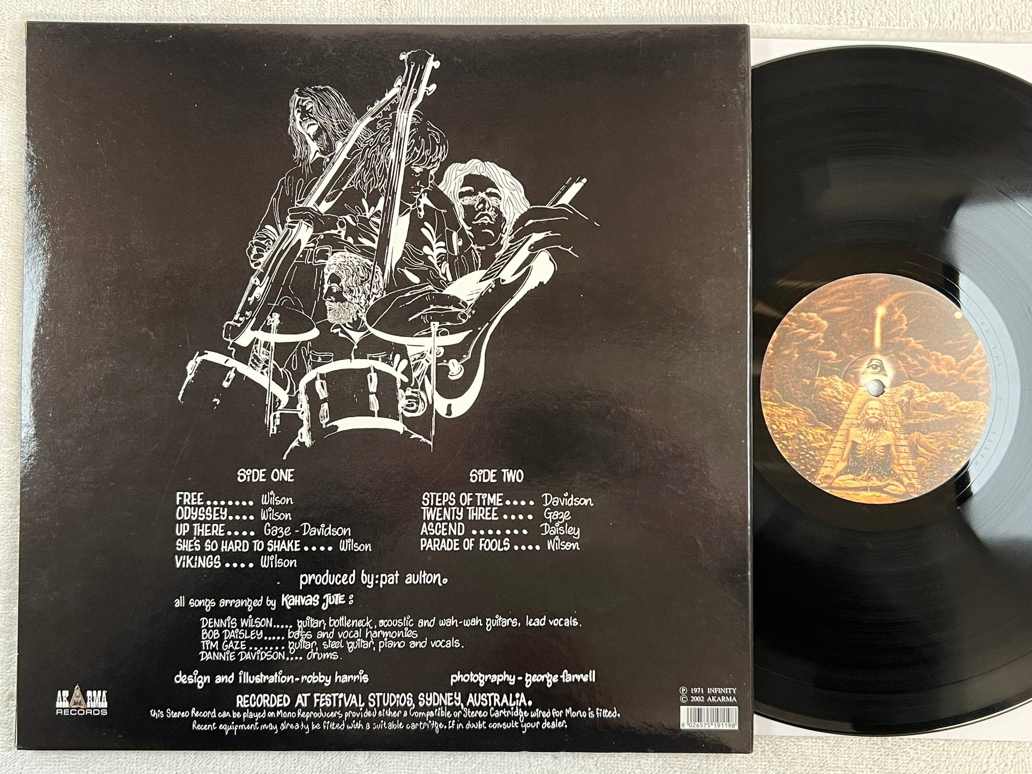 Omslagsbild för skivan KAHVAS JUTE Wide Open LP re Ita AKARMA 