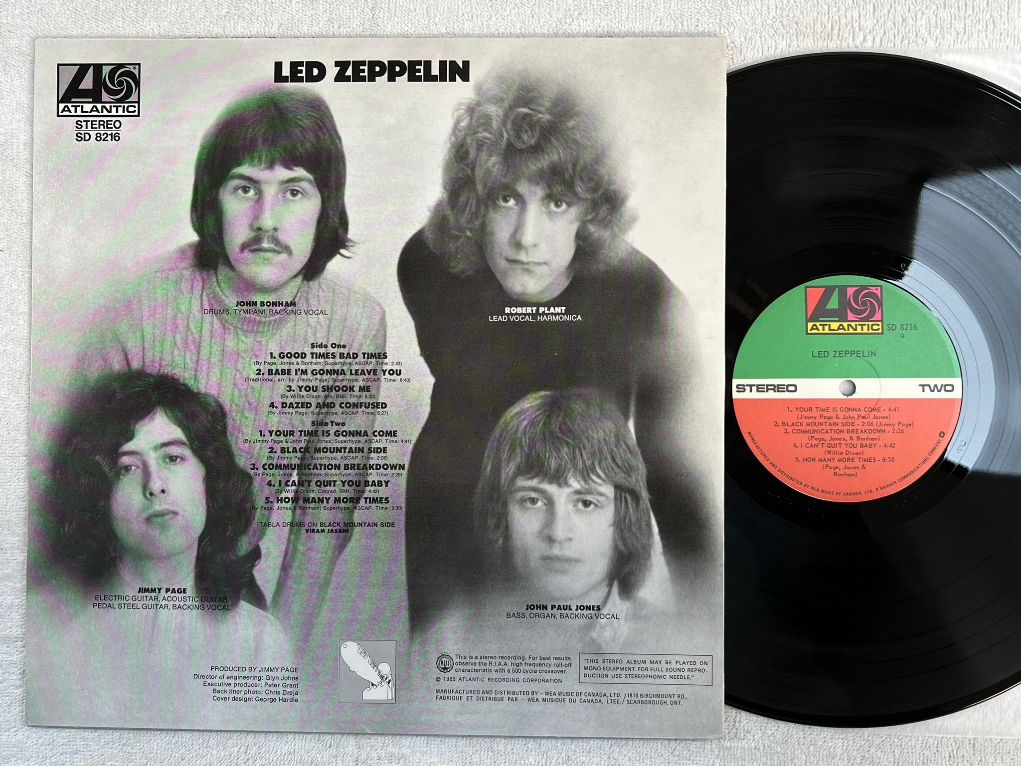 Omslagsbild för skivan LED ZEPPELIN s/t LP Can ATLANTIC SD 8216Q