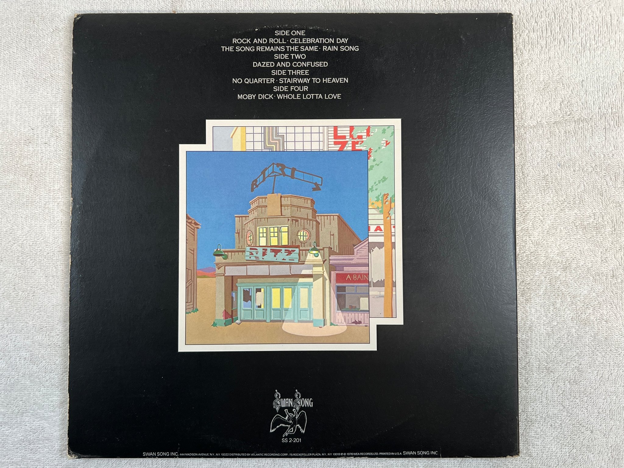 Omslagsbild för skivan LED ZEPPELIN the song remains the same LP -76 US SWAN SONG SS 2-201