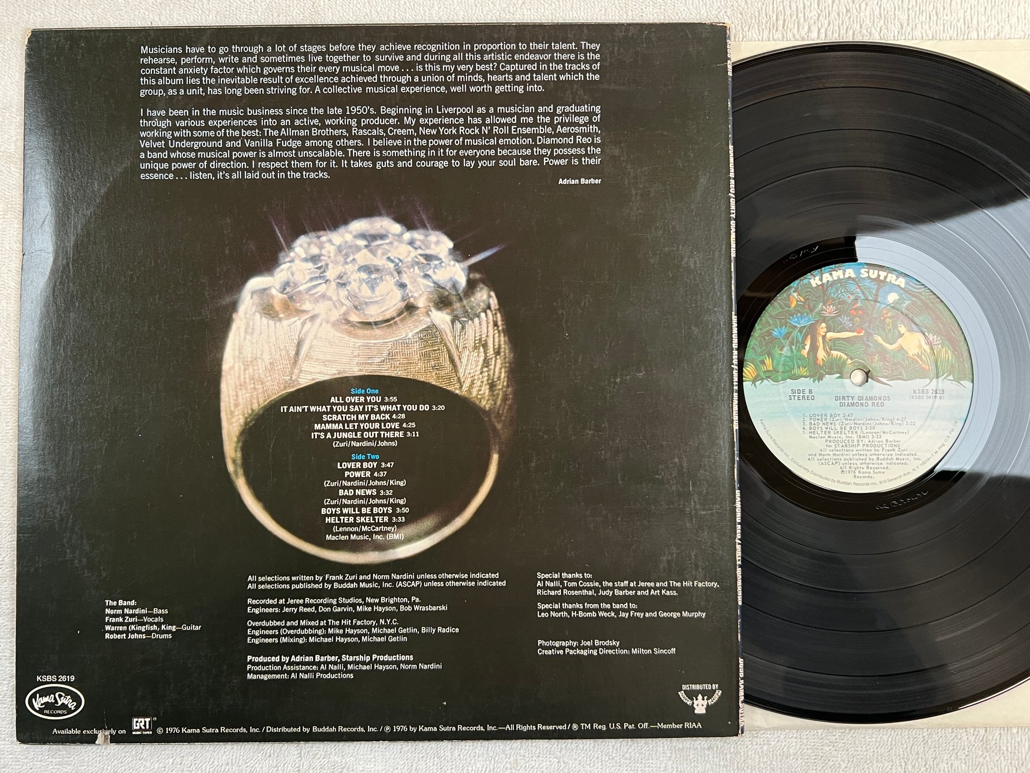 Omslagsbild för skivan DIAMOND REO Dirty Diamonds LP -76 US KAMA SUTRA KSBS 2619 