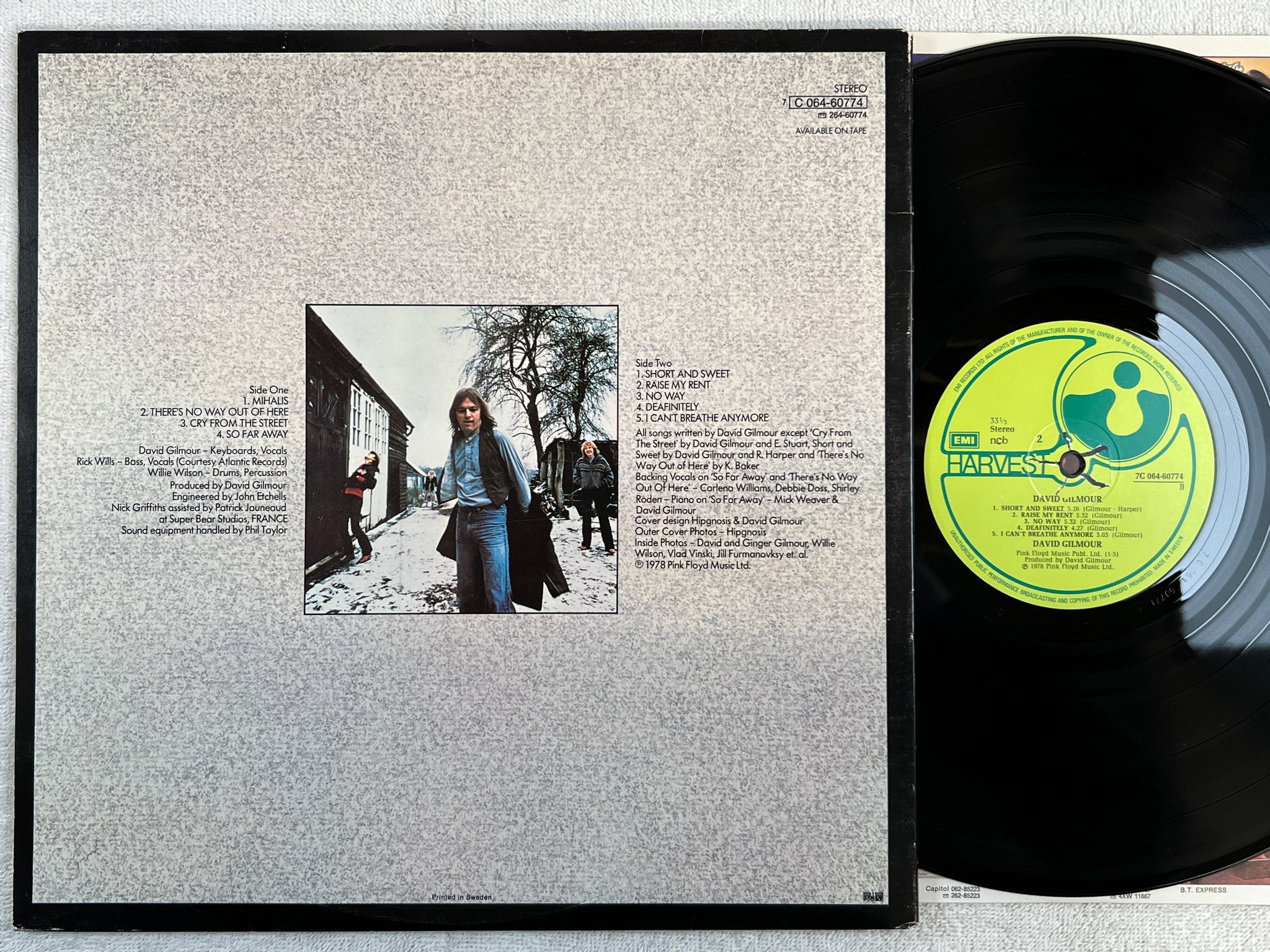 Omslagsbild för skivan DAVID GILMOUR s/t LP -78 ncb HARVEST 7C 064-60774