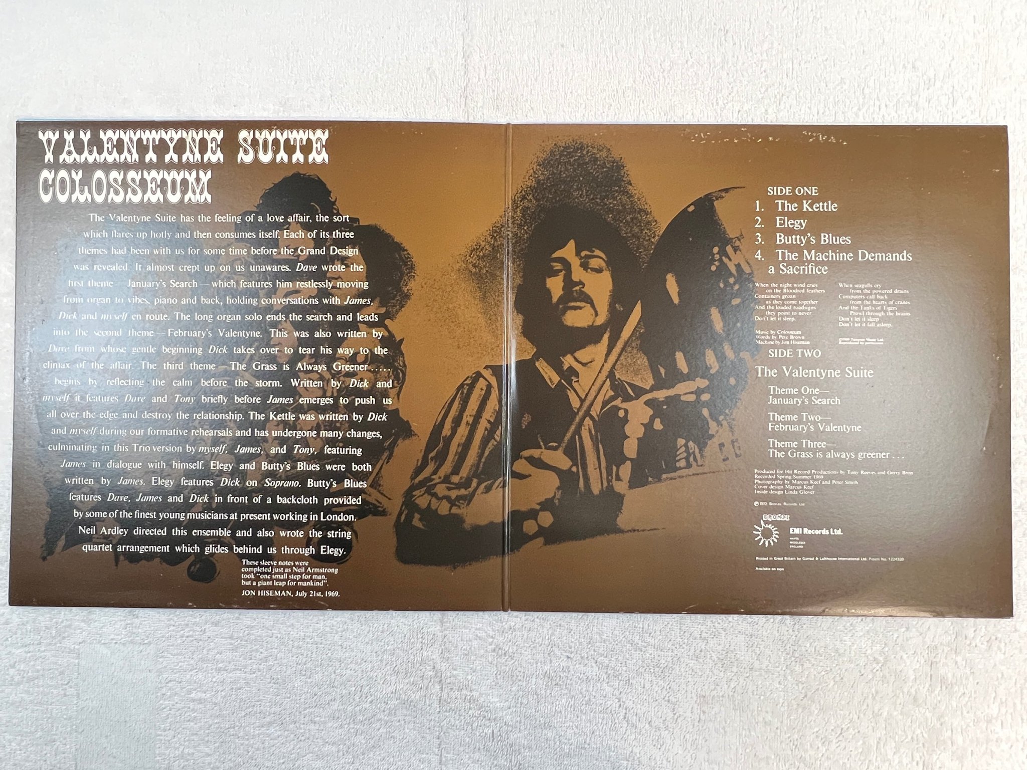 Omslagsbild för skivan COLOSSEUM valentyne suite LP UK BRONZE BRNA 214 "elegy" Superb Album