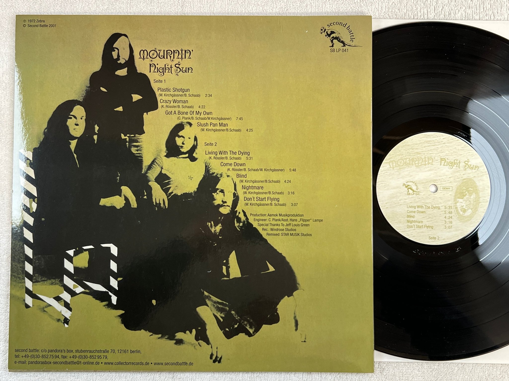 Omslagsbild för skivan NIGHT SUN mournin' LP re -72/2001 Ger SECOND BATTLE SB LP 041 kraut masterpiece 