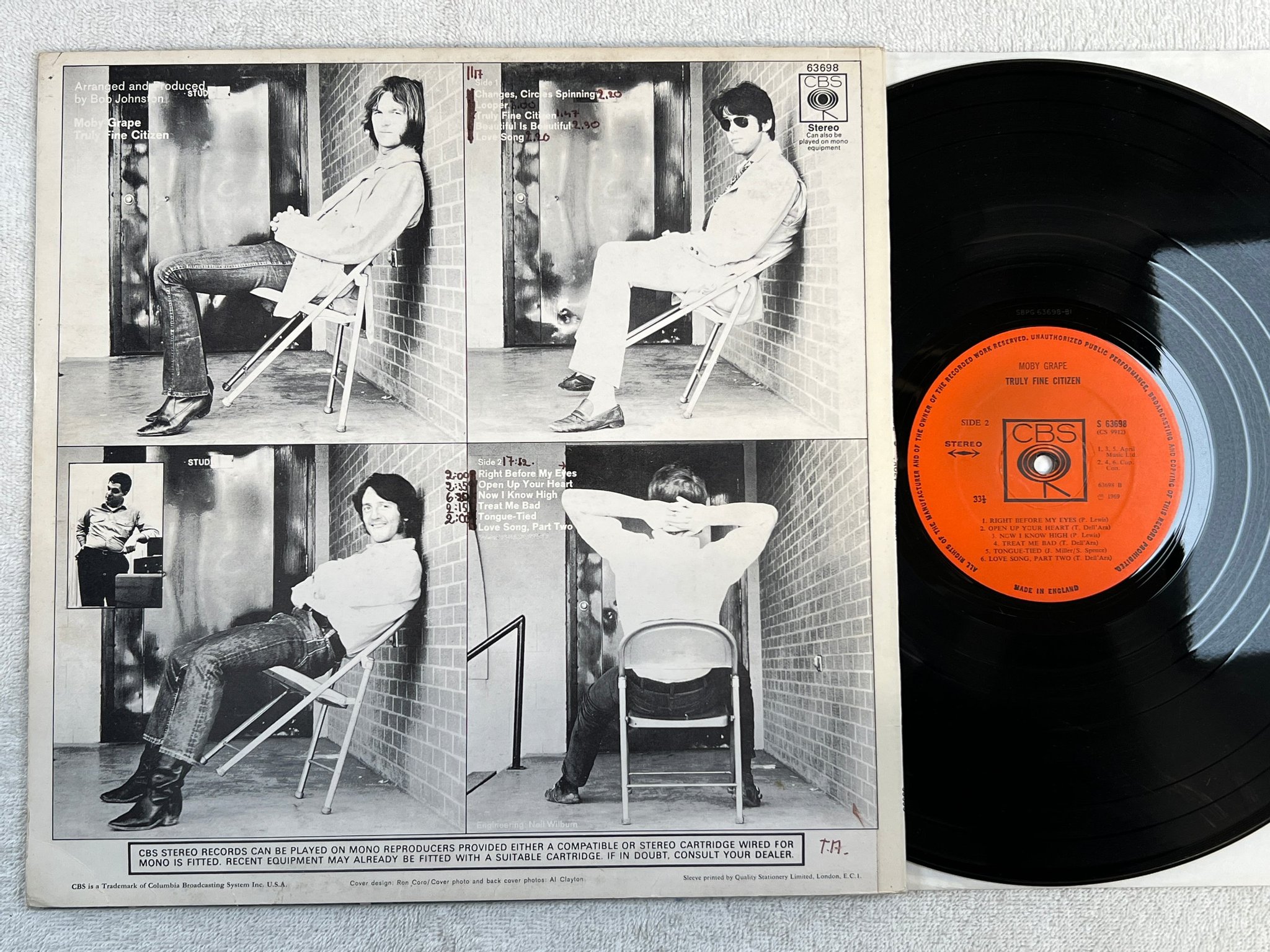 Omslagsbild för skivan MOBY GRAPE truly fine citizen LP -69 UK CBS S 63698