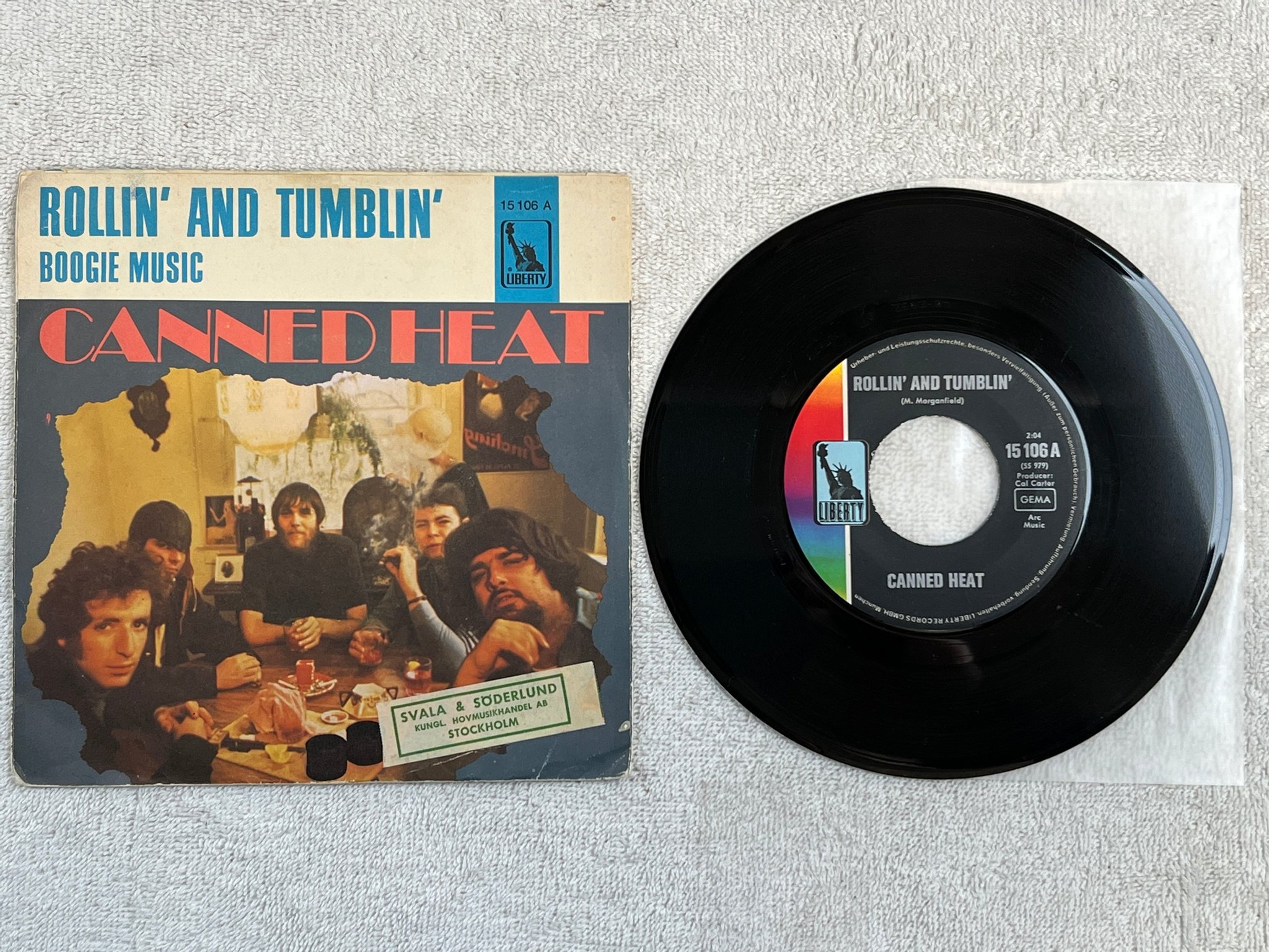 Omslagsbild för skivan CANNED HEAT rollin' and tumblin' LP Ger LIBERTY 15106