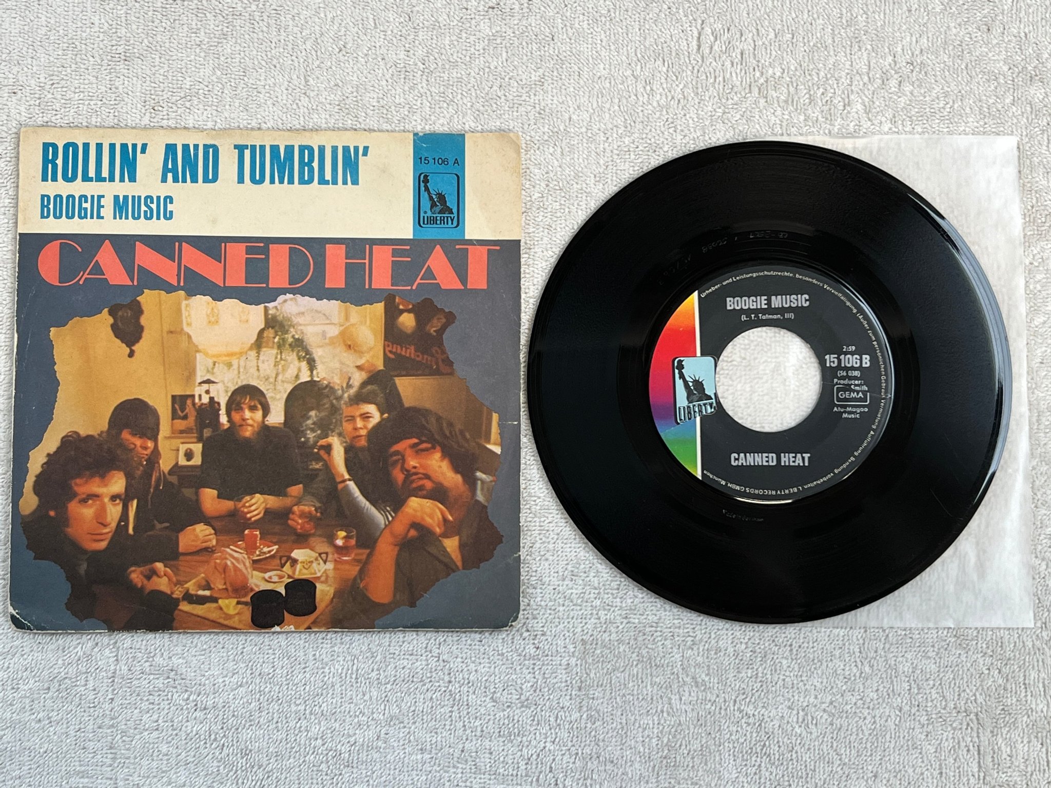 Omslagsbild för skivan CANNED HEAT rollin' and tumblin' LP Ger LIBERTY 15106