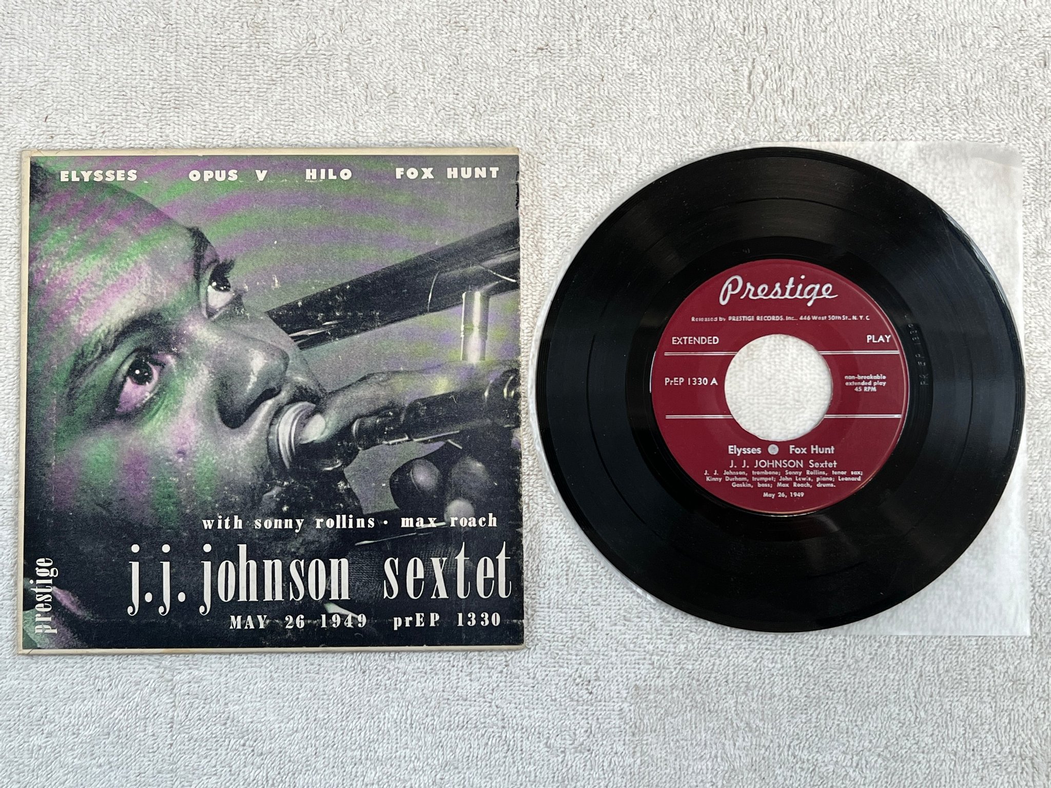 Omslagsbild för skivan J.J. JOHNSON SEXTET elysses 7"ep US PRESTIGE PrEP 1330