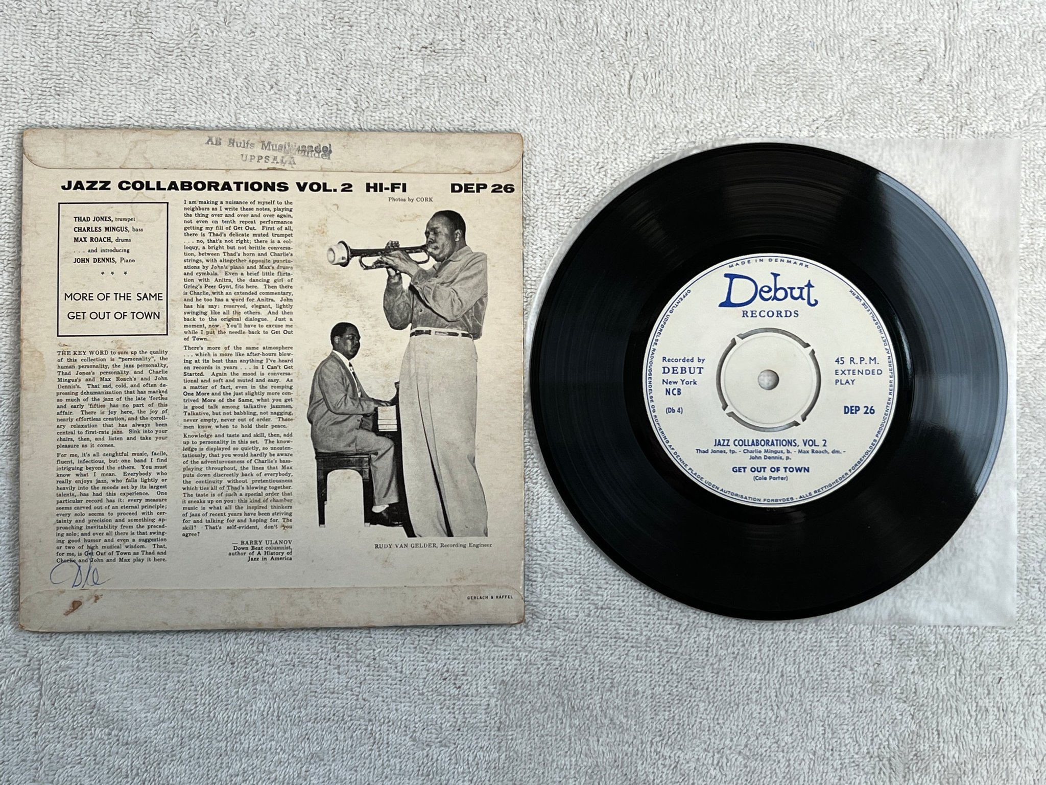 Omslagsbild för skivan CHARLES MINGUS & THAD JONES jazz collaborations vol 2 7"single DEBUT DEP 26