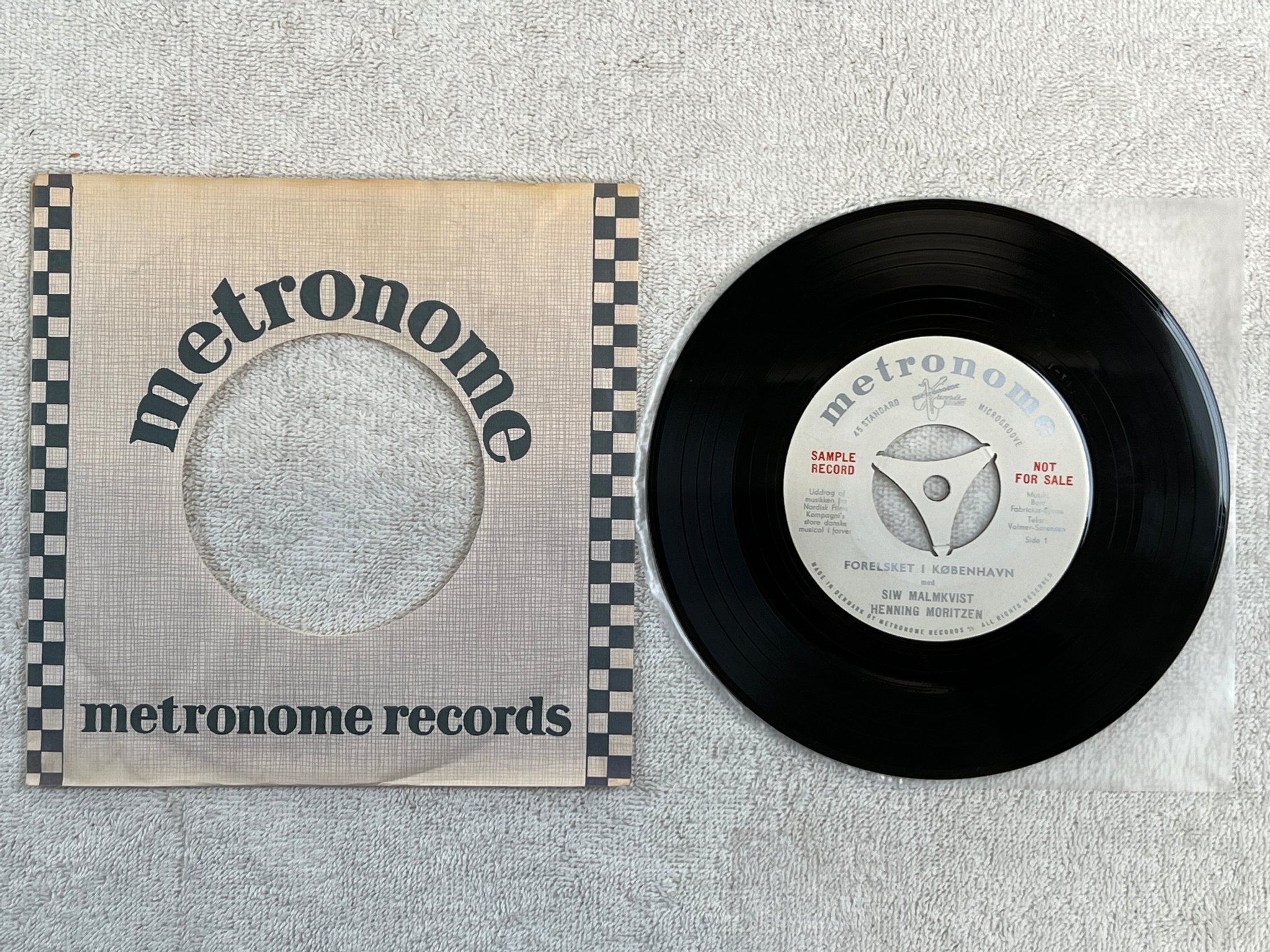 Omslagsbild för skivan SIW MALMKVIST forelsket i København 7"single METRONOME promo 