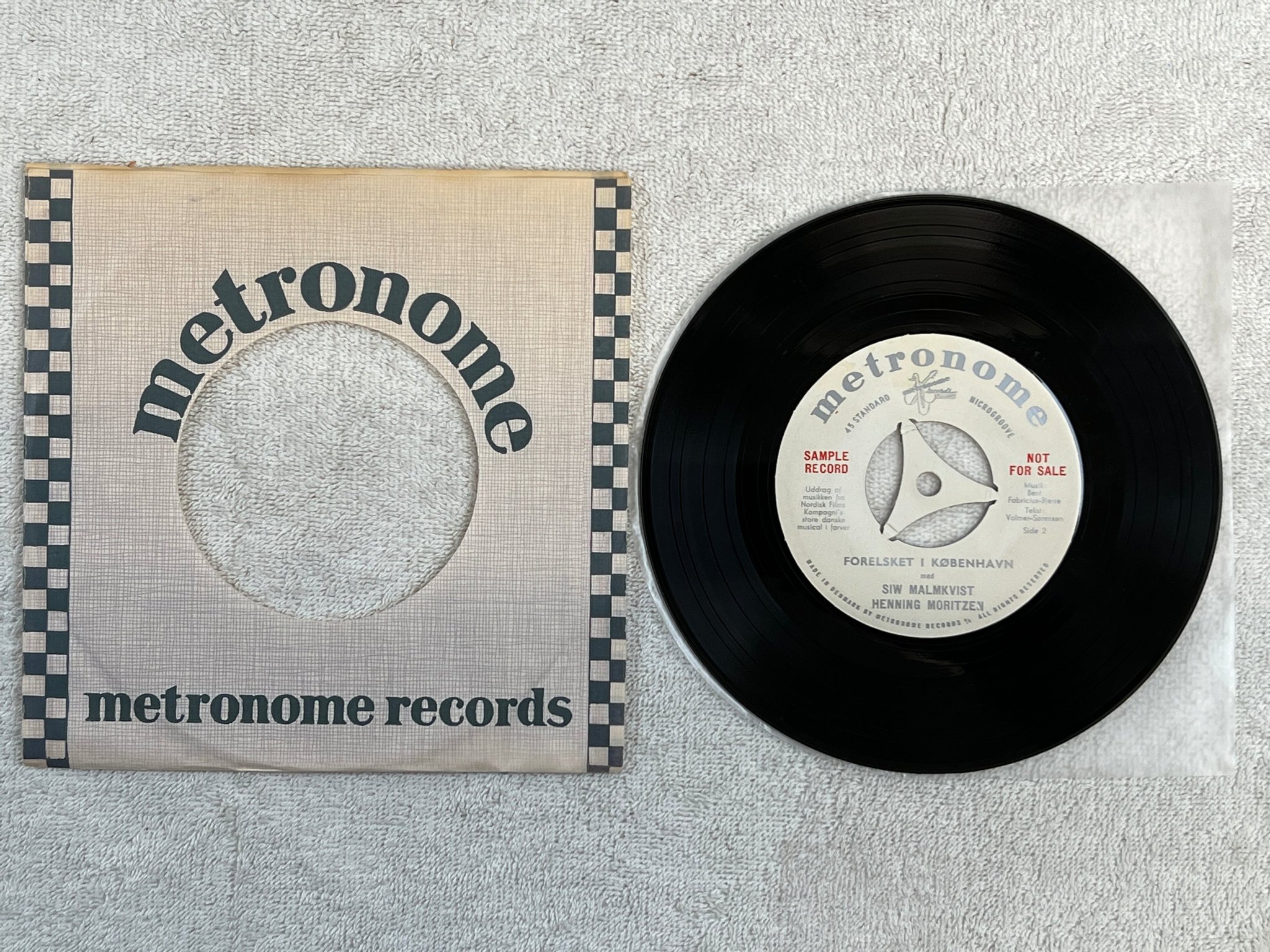 Omslagsbild för skivan SIW MALMKVIST forelsket i København 7"single METRONOME promo 