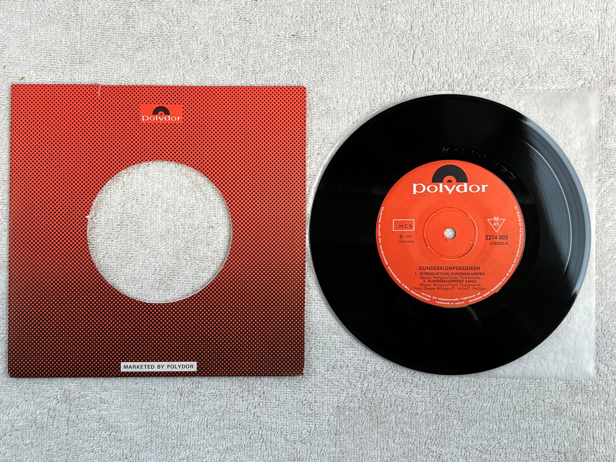 Omslagsbild för skivan BEPPE WOLGERS dunderklumpens sång 7"single -74 Swe POLYDOR 2214005