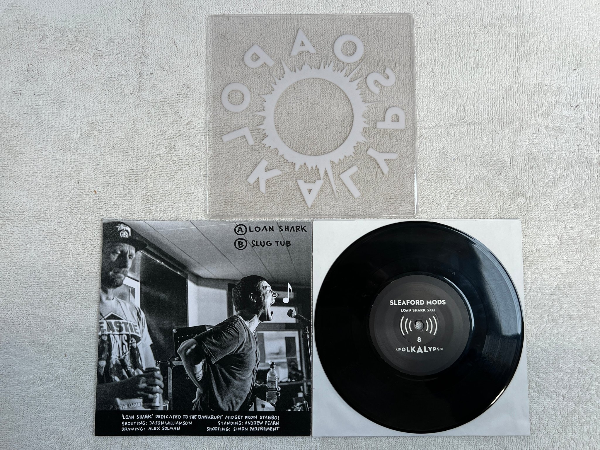 Omslagsbild för skivan SLEAFORD MODS Loan Shark 7"single 2014 Ger apolkalypso APO8 RARE ! ! ! 