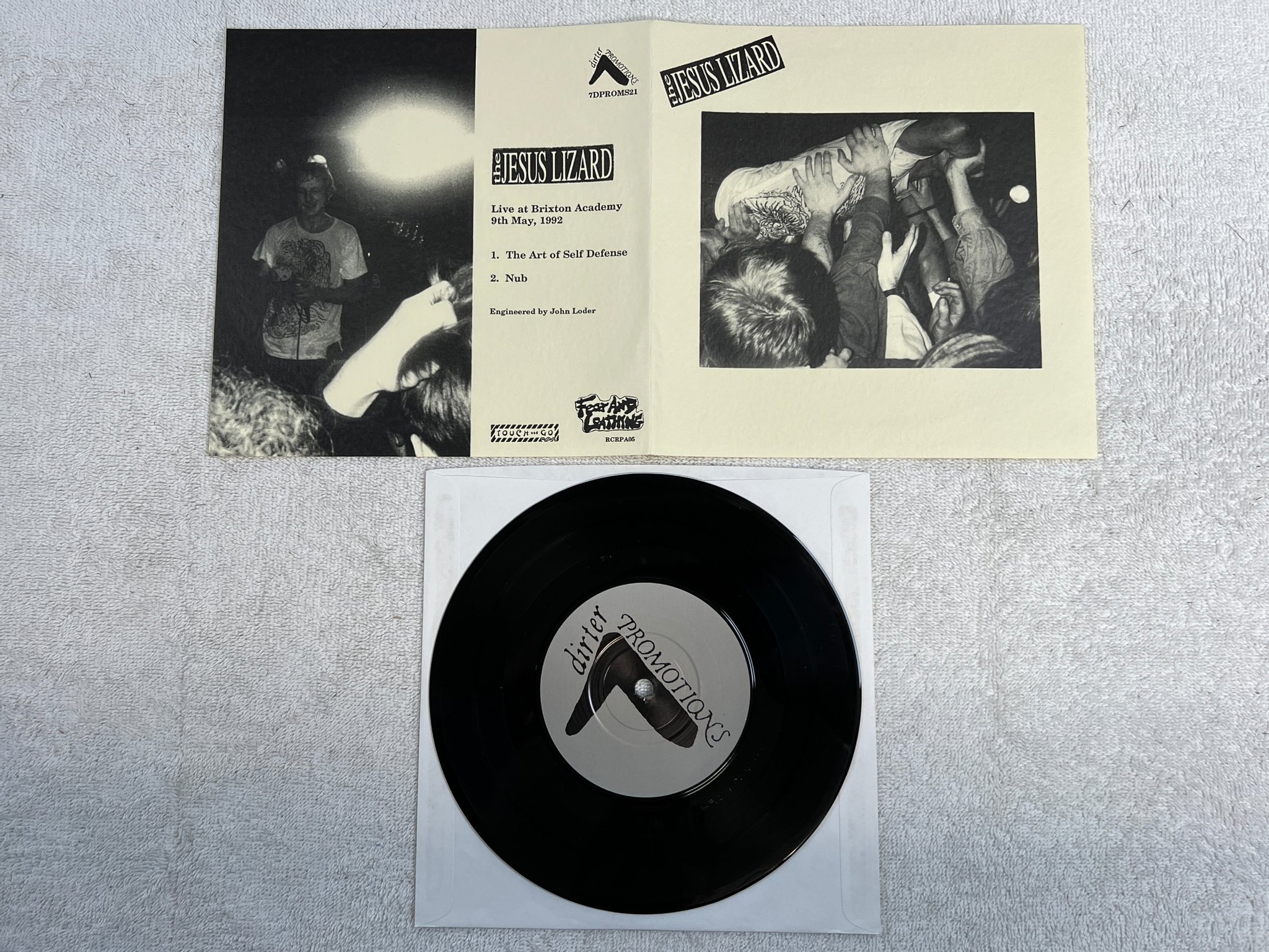 Omslagsbild för skivan THE JESUS LIZARD Live At Brixton Academy 7"single -94 DIRTER PROMOTIONS punk