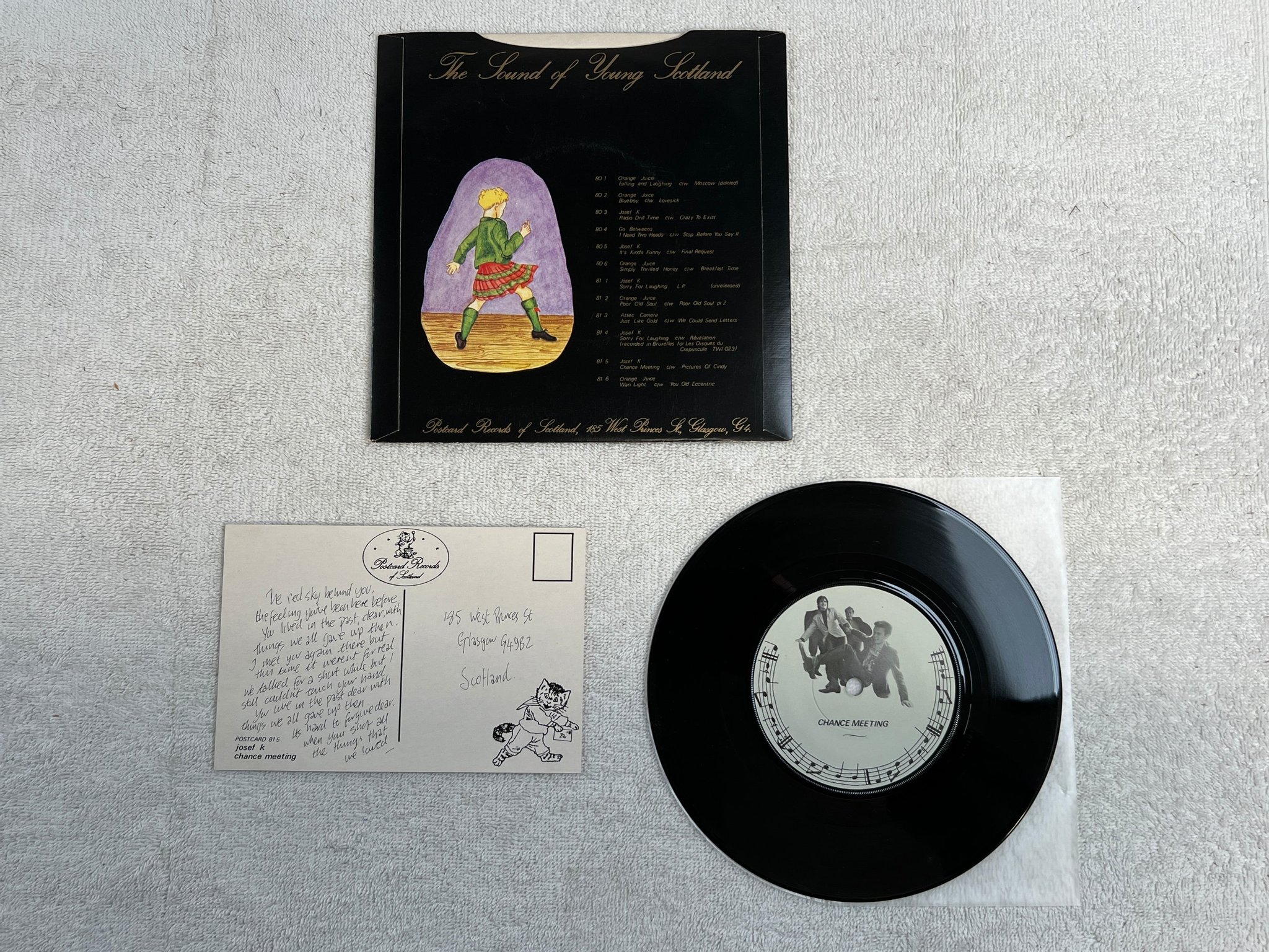 Omslagsbild för skivan JOSEF K Chance Meeting 7"single -81 POSTCARD 81 5 post-punk RARE!