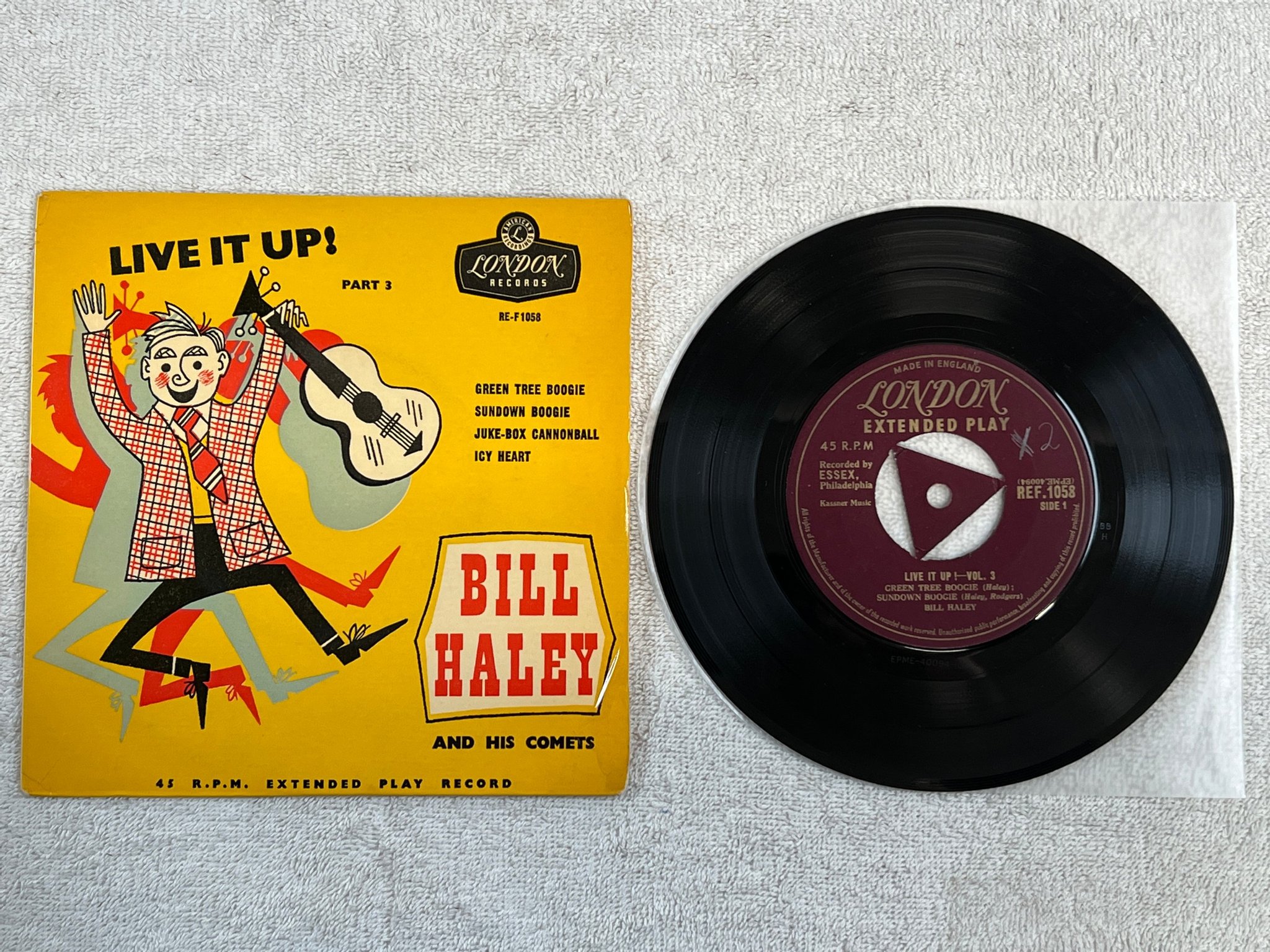 Omslagsbild för skivan BILL HALEY Live It Up ! Part 3 7"ep -57 UK london RE F 1058