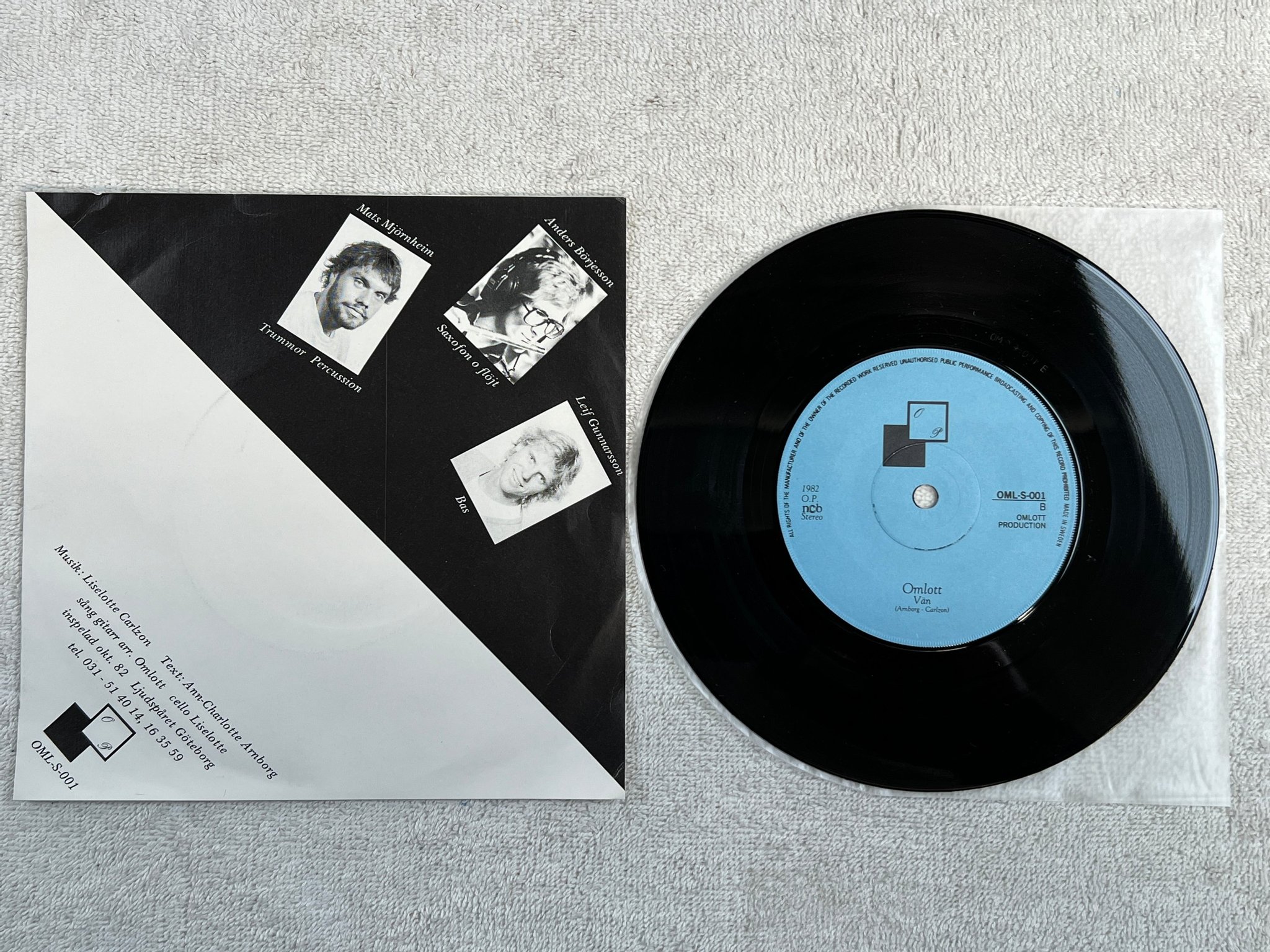 Omslagsbild för skivan OMLOTT Som Marstrand 7"single -82 Swe O.P. OML-S001