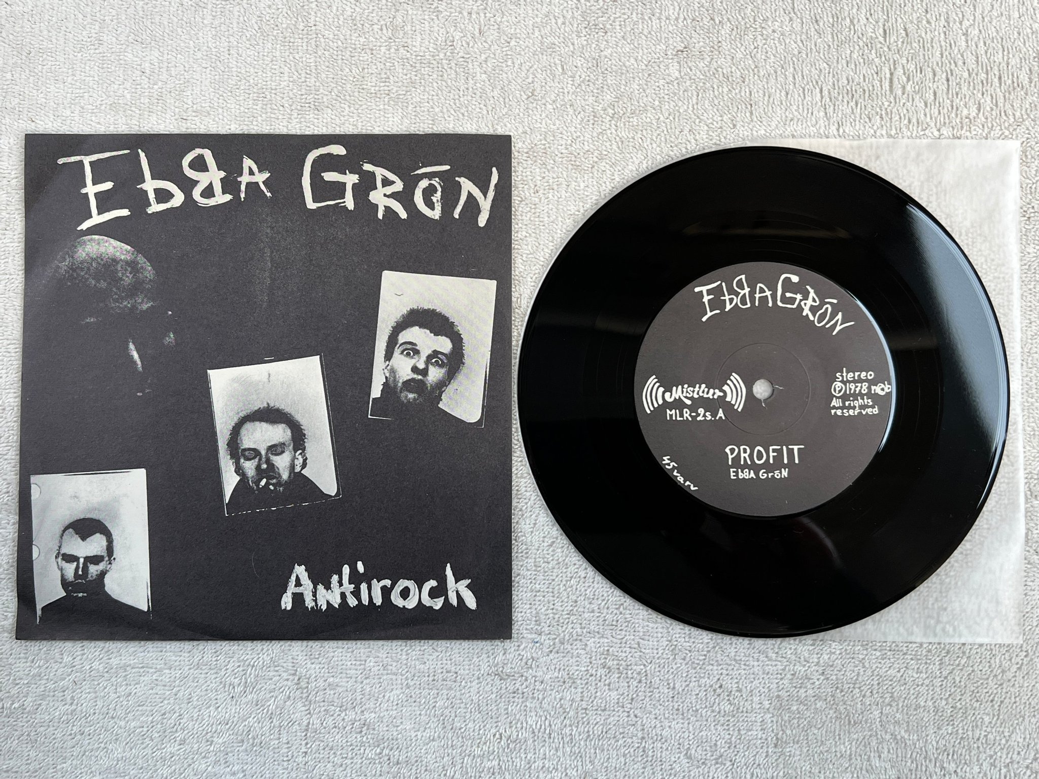 Omslagsbild för skivan EBBA GRÖN antirock 7"single -78 Swe MISTLUR MLR-2s punk classic ! ! 