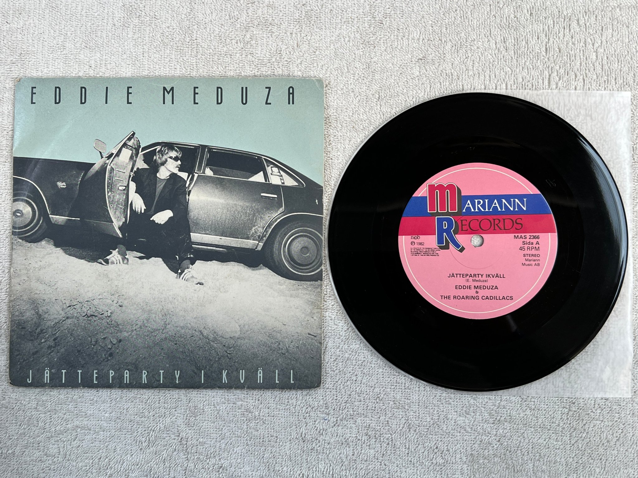 Omslagsbild för skivan EDDIE MEDUZA jätteparty i kväll 7"single -82 ncb MARIANN MAS 2366