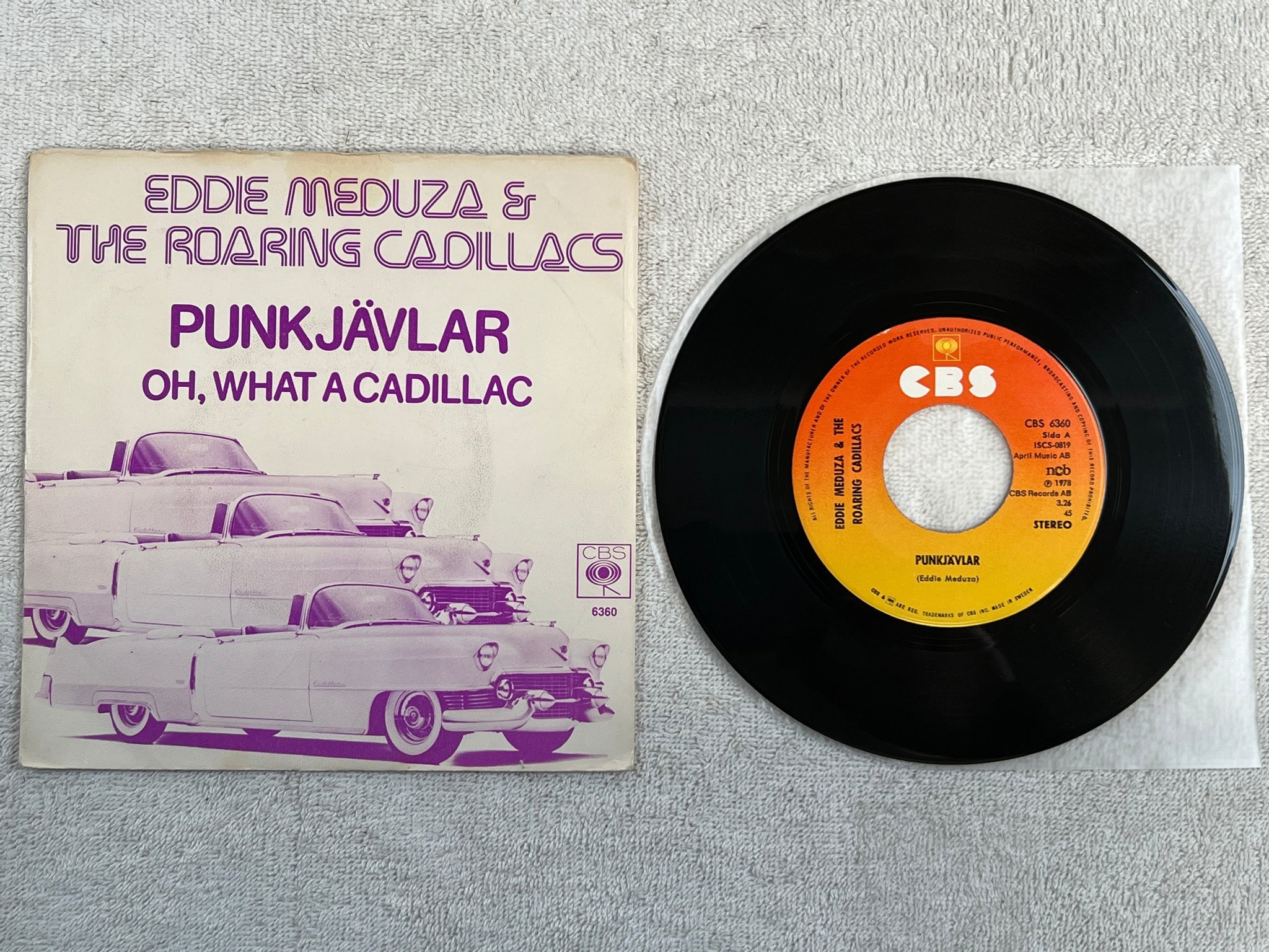 Omslagsbild för skivan EDDIE MEDUZA punkjävlar 7"single -78 Swe CBS 6360