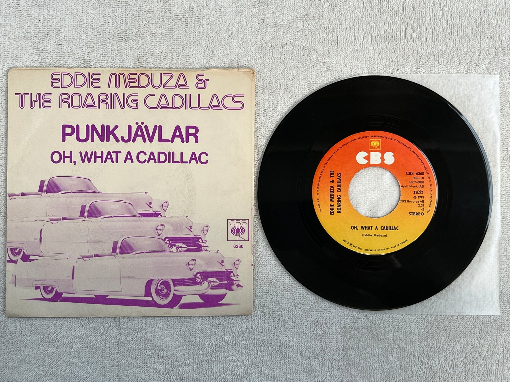 Omslagsbild för skivan EDDIE MEDUZA punkjävlar 7"single -78 Swe CBS 6360