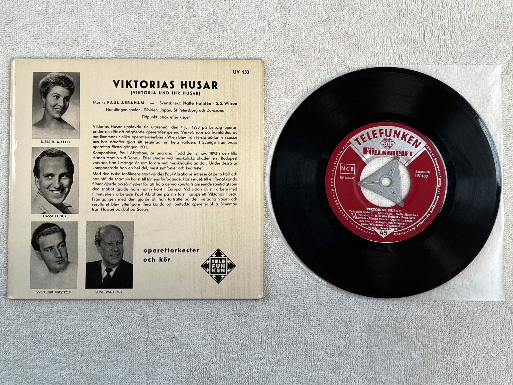 Omslagsbild för skivan KJERSTIN DELLERT Viktorias husar 7"single Ger TELEFUNKEN UV 133