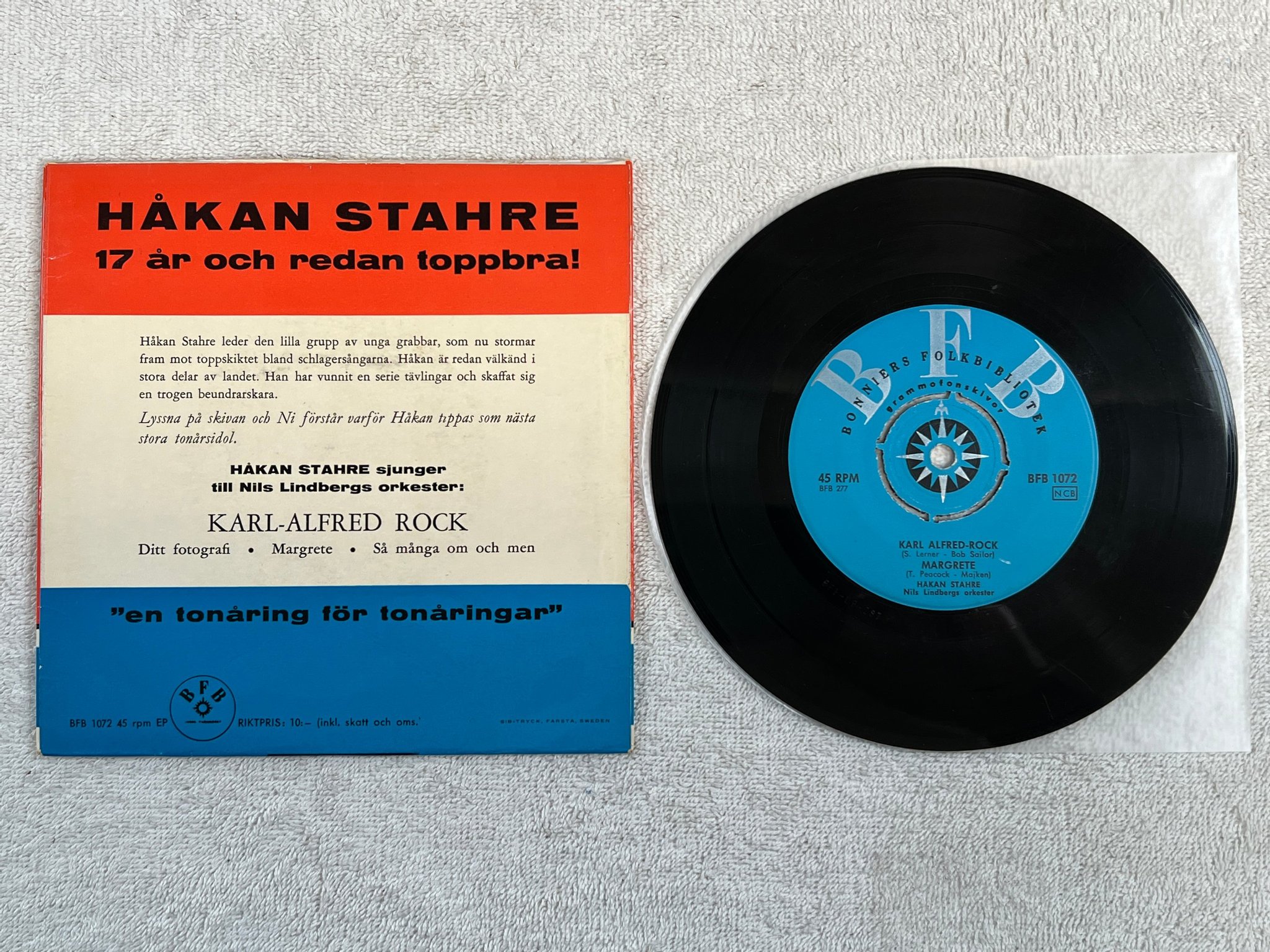 Omslagsbild för skivan HÅKAN STAHRE Karl-Alfred-rock 7"ep BONNIERS BFB 1072