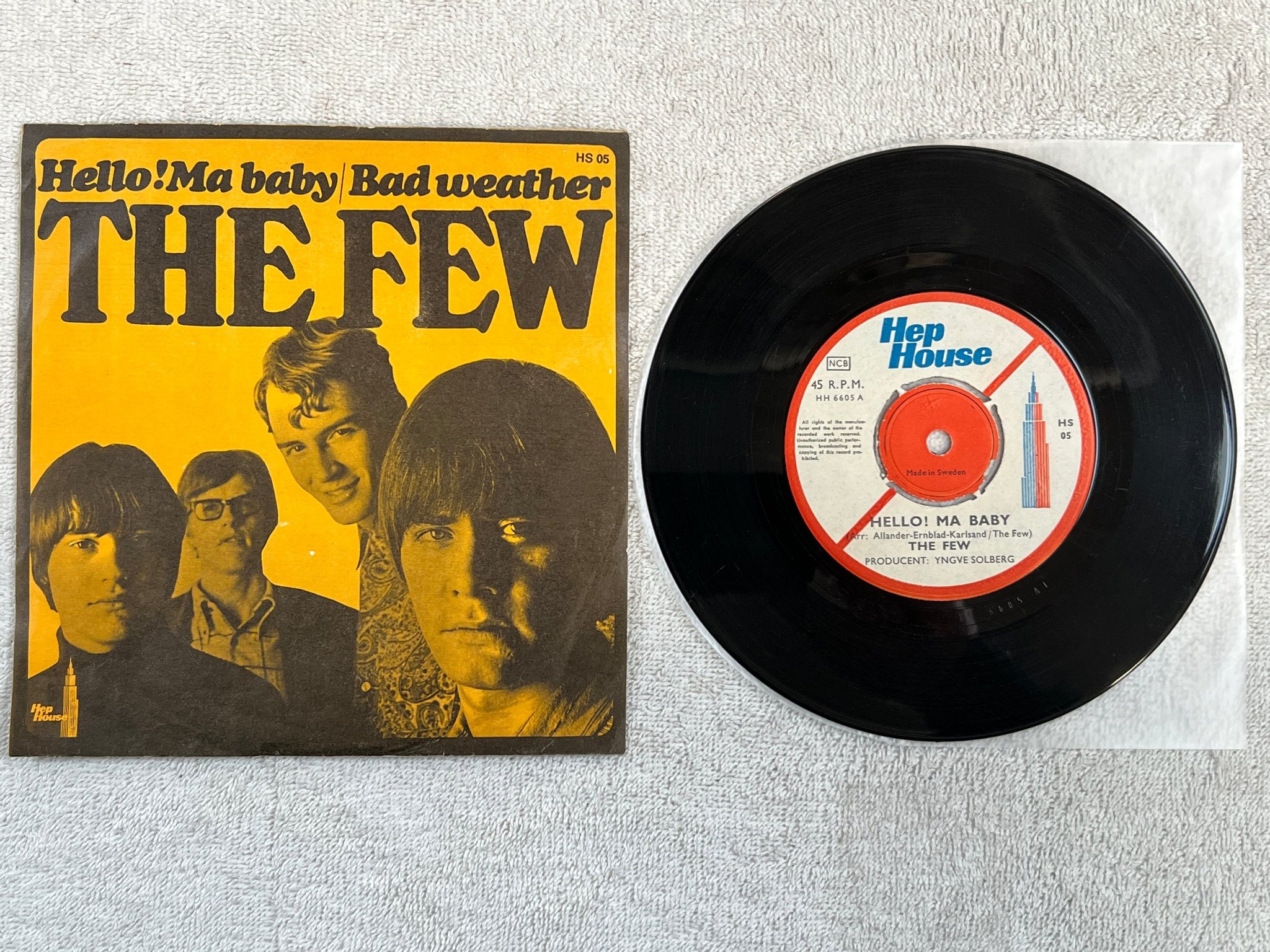 Omslagsbild för skivan THE FEW hello! Ma baby 7"single -66 Swe HEP HOUSE HS 05