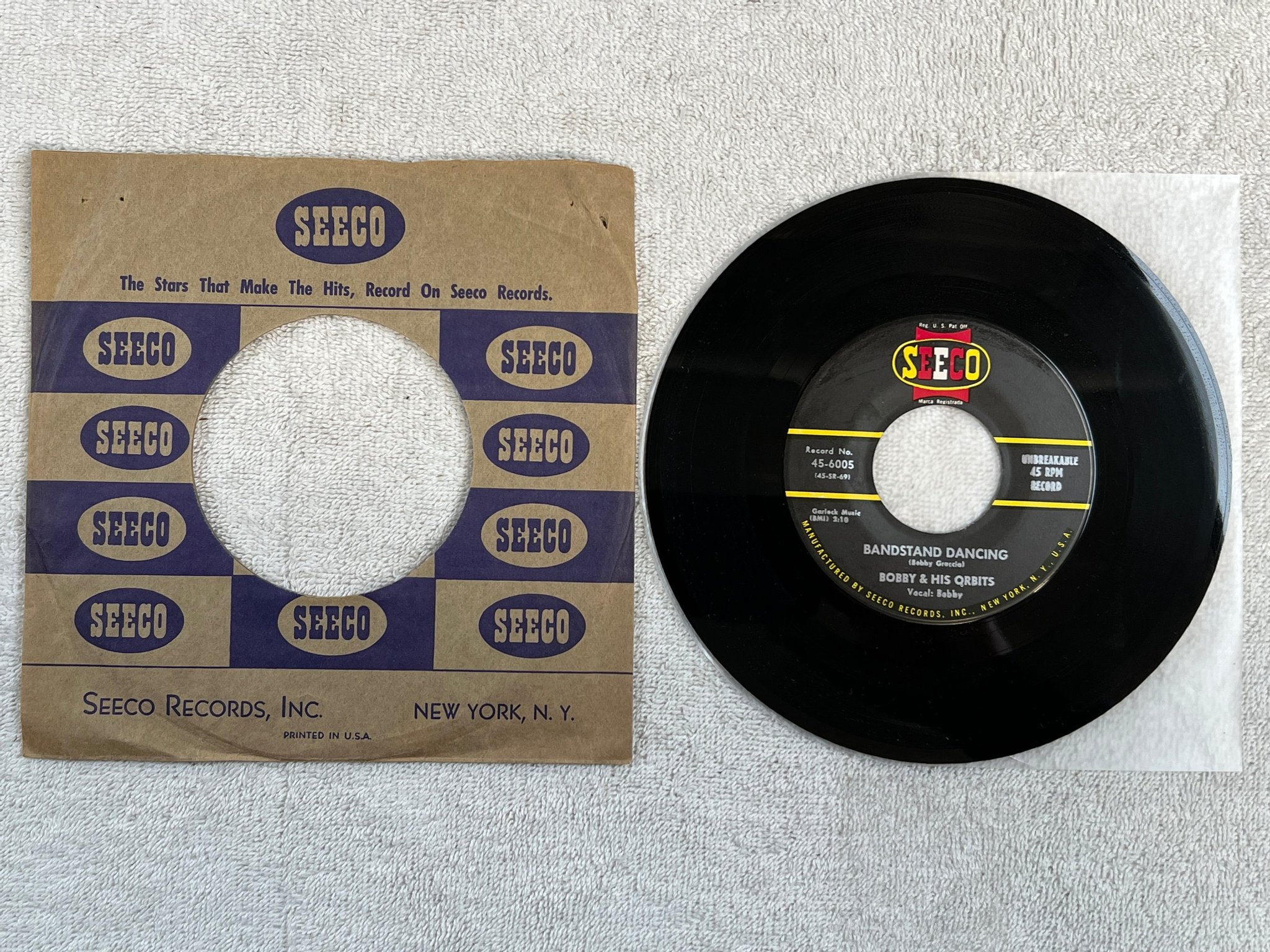 Omslagsbild för skivan BOBBY & HIS ORBITS Felicia 7"single -60 US SEECO 45-6067