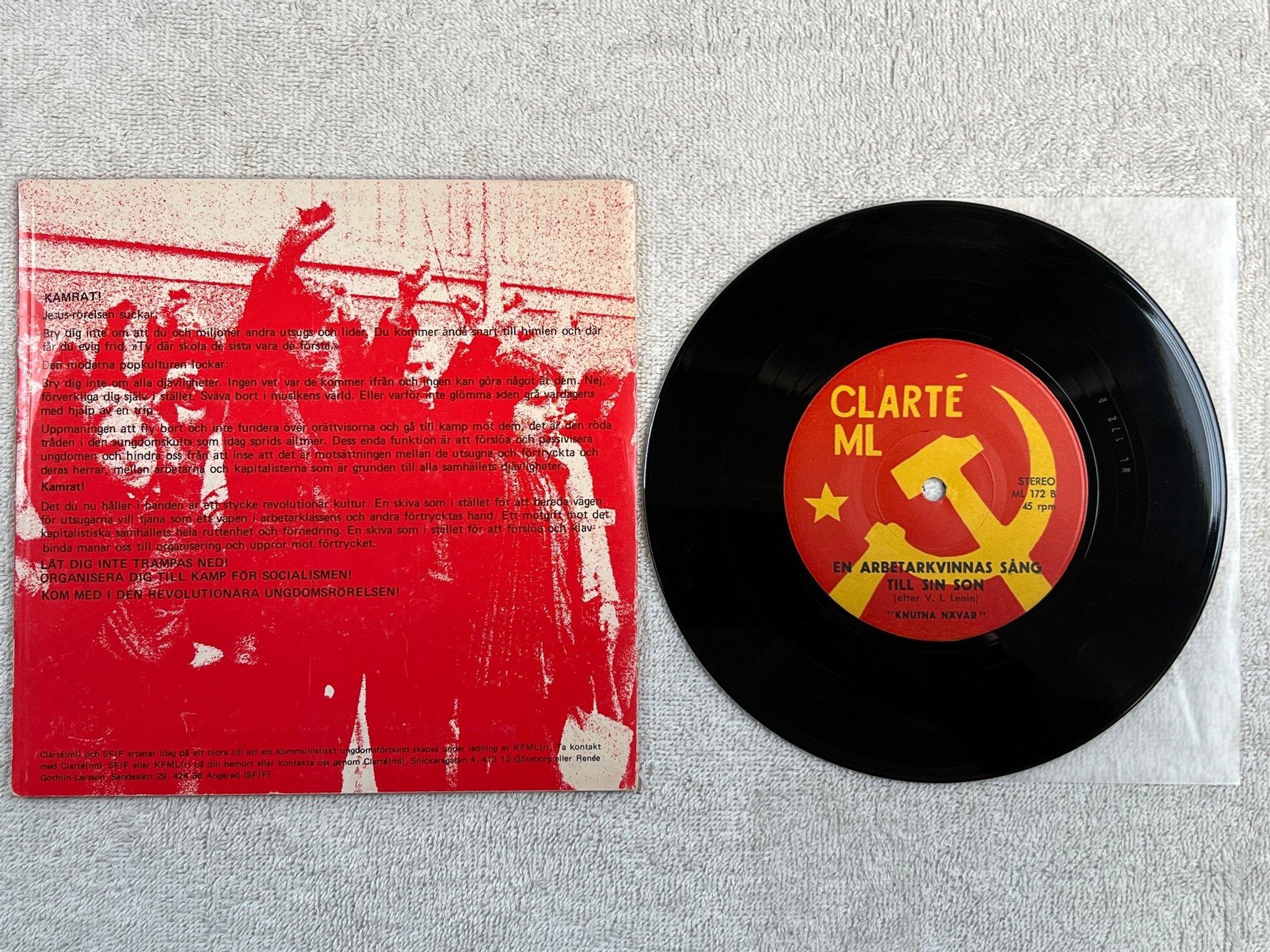 Omslagsbild för skivan KNUTNA NÄVAR Dom Ljuger 7"single -72 Swe ML 172 ** ovanlig **