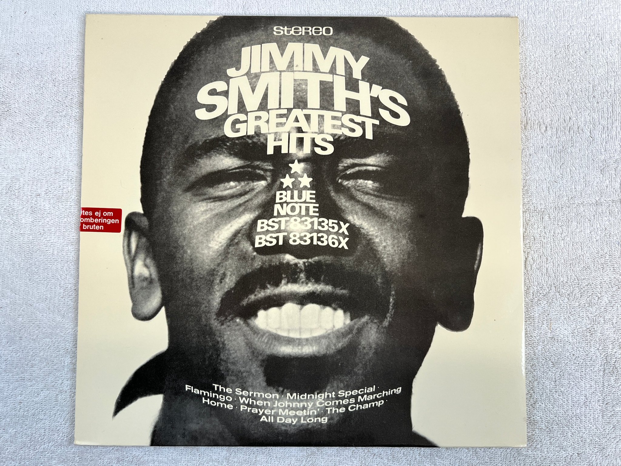 Omslagsbild för skivan JIMMY SMITH greatest hits 2xLP Ger BLUE NOTE BST 83 135 X