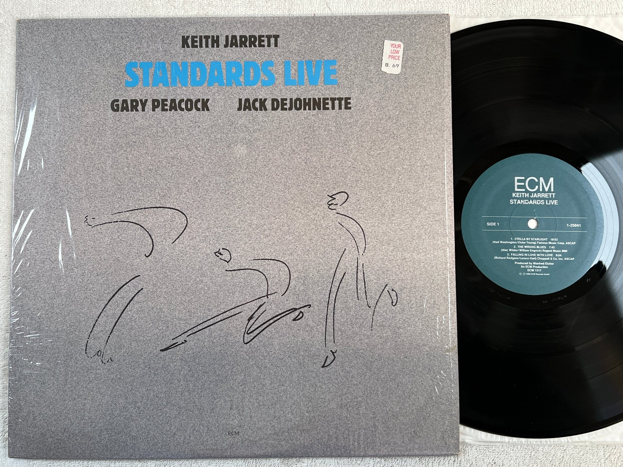 Omslagsbild för skivan KEITH JARRETT Standards Live LP -86 US ECM 1317
