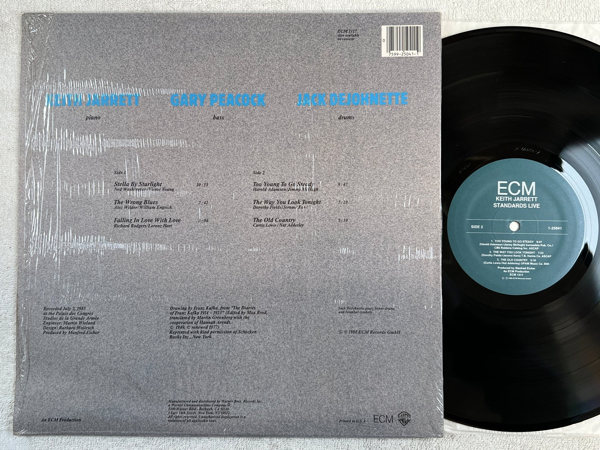 Omslagsbild för skivan KEITH JARRETT Standards Live LP -86 US ECM 1317