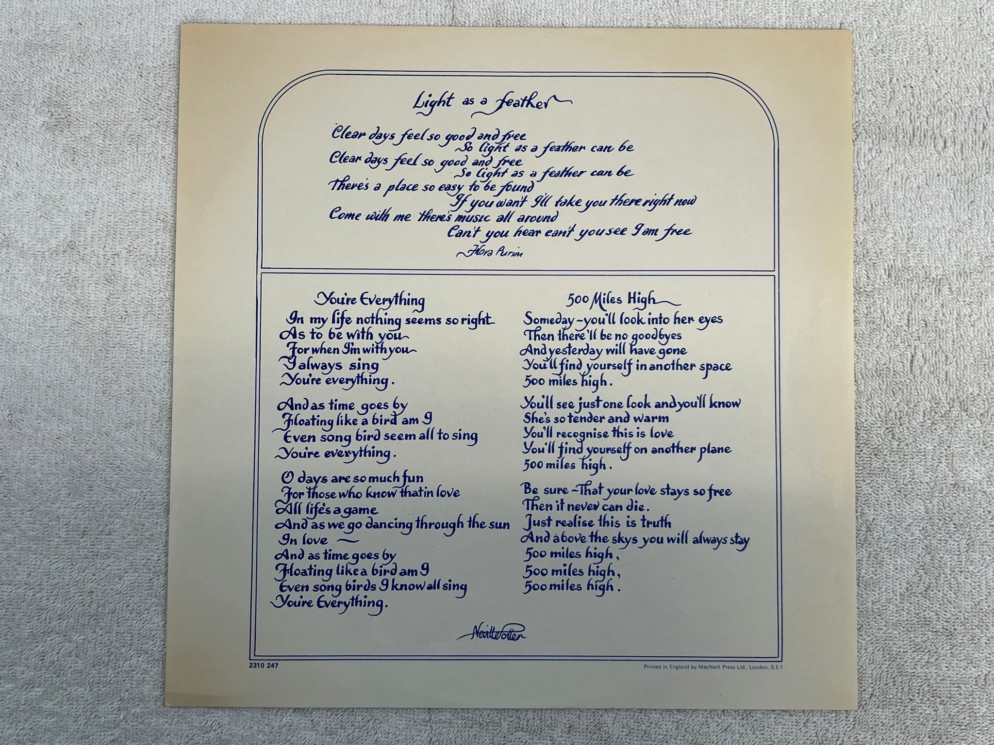 Omslagsbild för skivan CHICK COREA & RETURN TO FOREVER light as a feather LP -73 UK POLYDOR 2310247