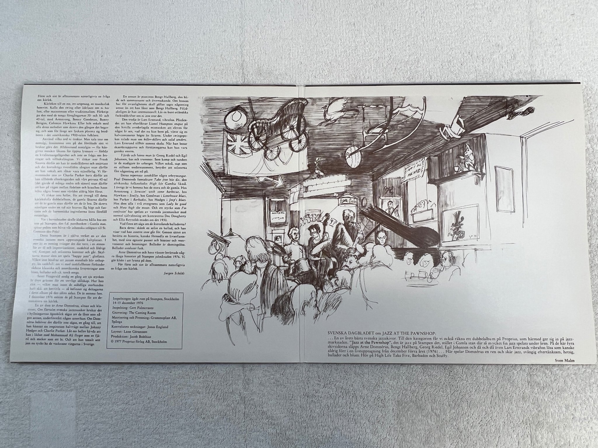 Omslagsbild för skivan ARNE DOMNERUS jazz at the pawnshop 2xLP PROP 7779 audiophile classic