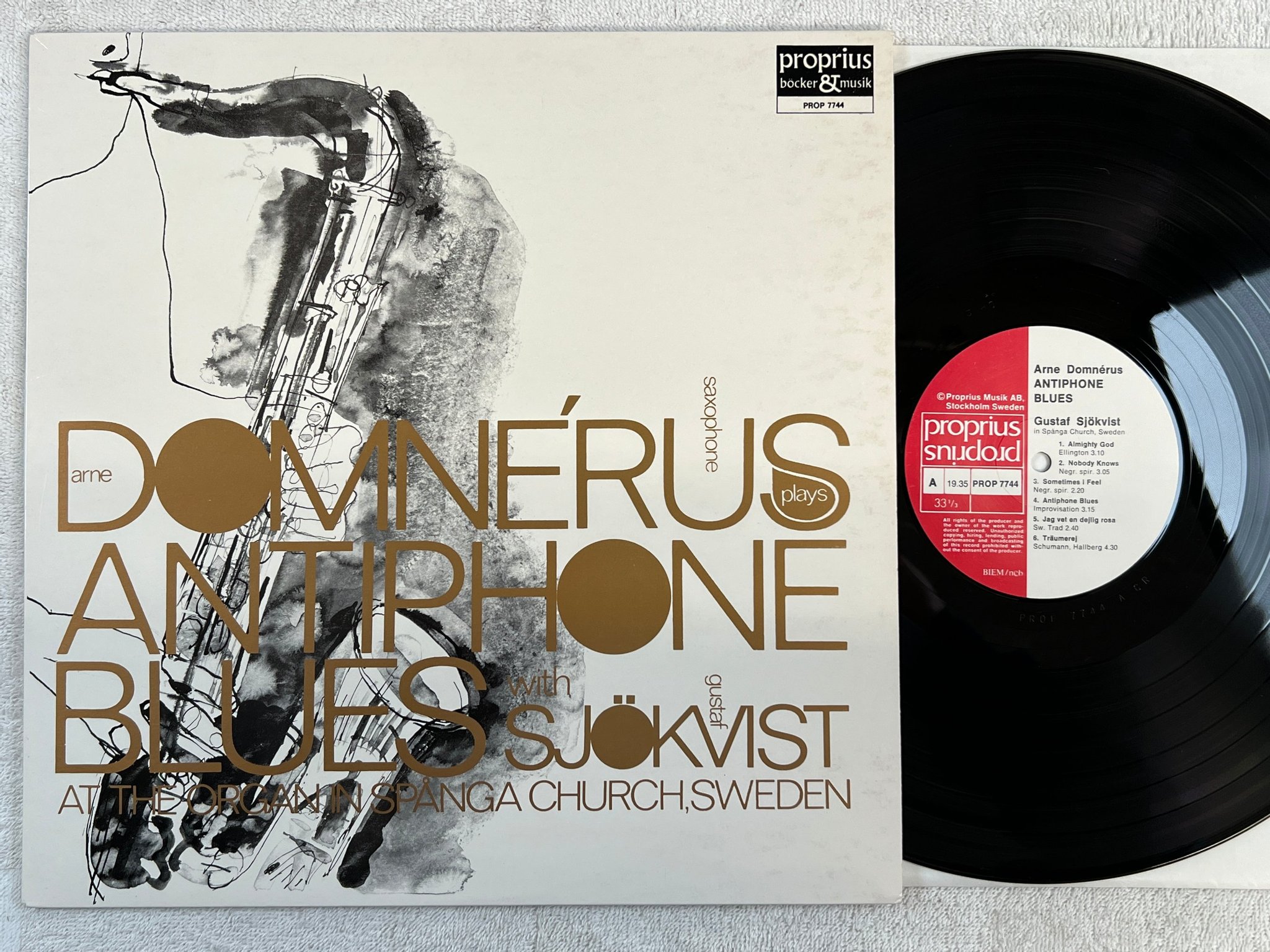 Omslagsbild för skivan ARNE DOMNERUS antiphone blues LP PROPRIUS PROP 7744 audiophile 