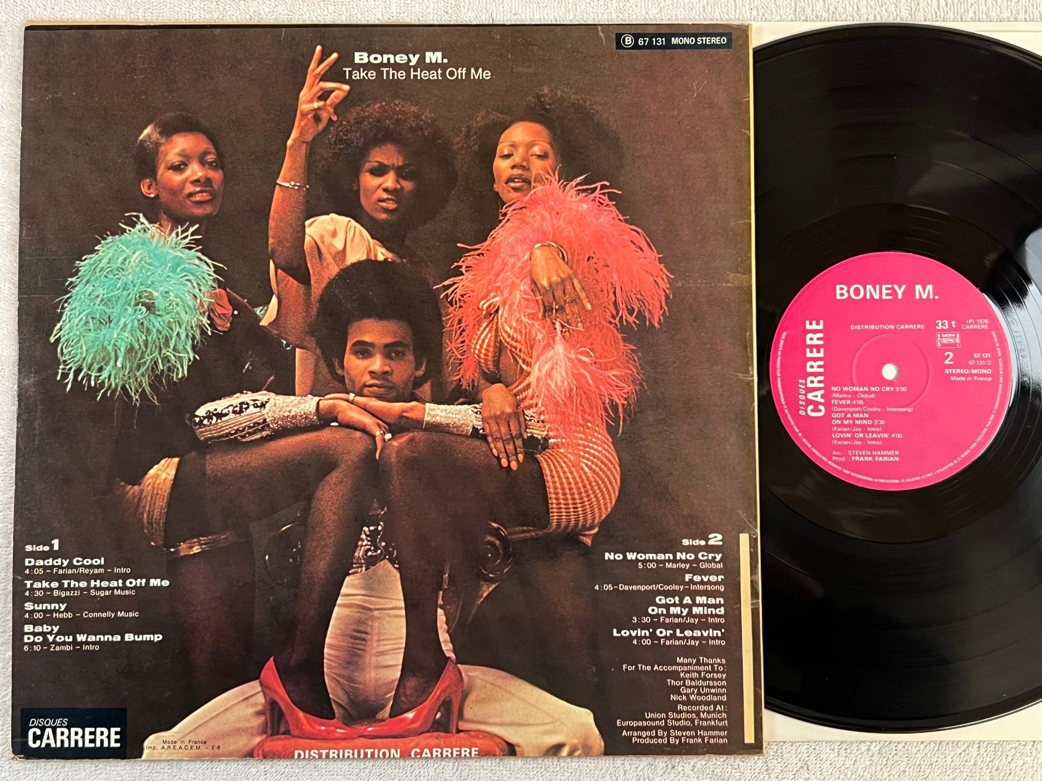 Omslagsbild för skivan BONEY M daddy cool LP -76 Fra CARRERE 67131