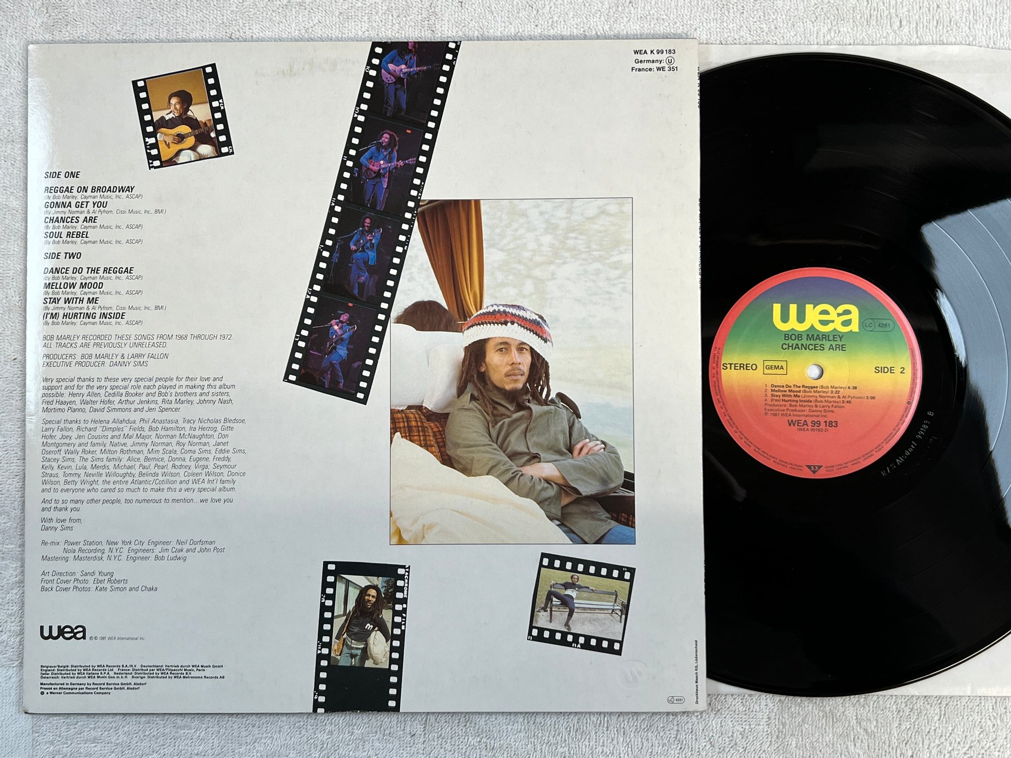 Omslagsbild för skivan BOB MARLEY chances are LP -81 Ger WEA 99183 reggae
