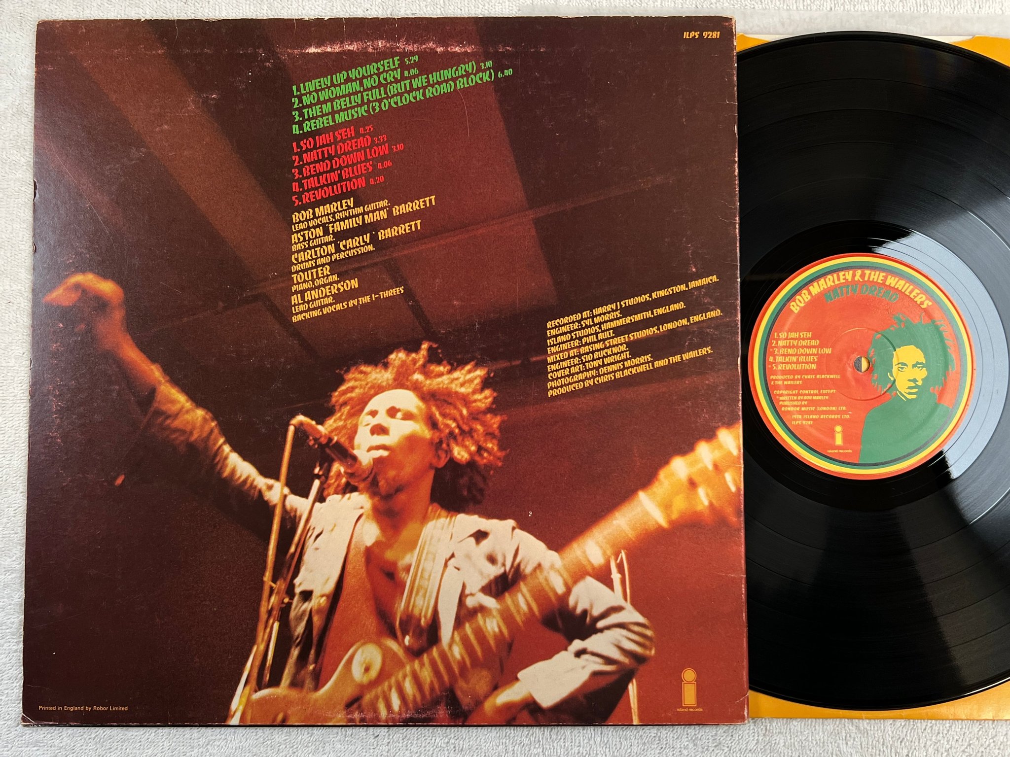 Omslagsbild för skivan BOB MARLEY natty dread LP UK ISLAND ILPS 9281