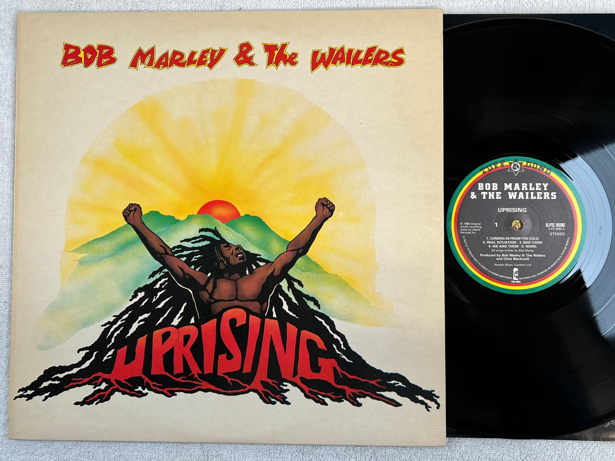 Omslagsbild för skivan BOB MARLEY & THE WAILERS uprising LP  Swe TUFF GONG ILPS 9596