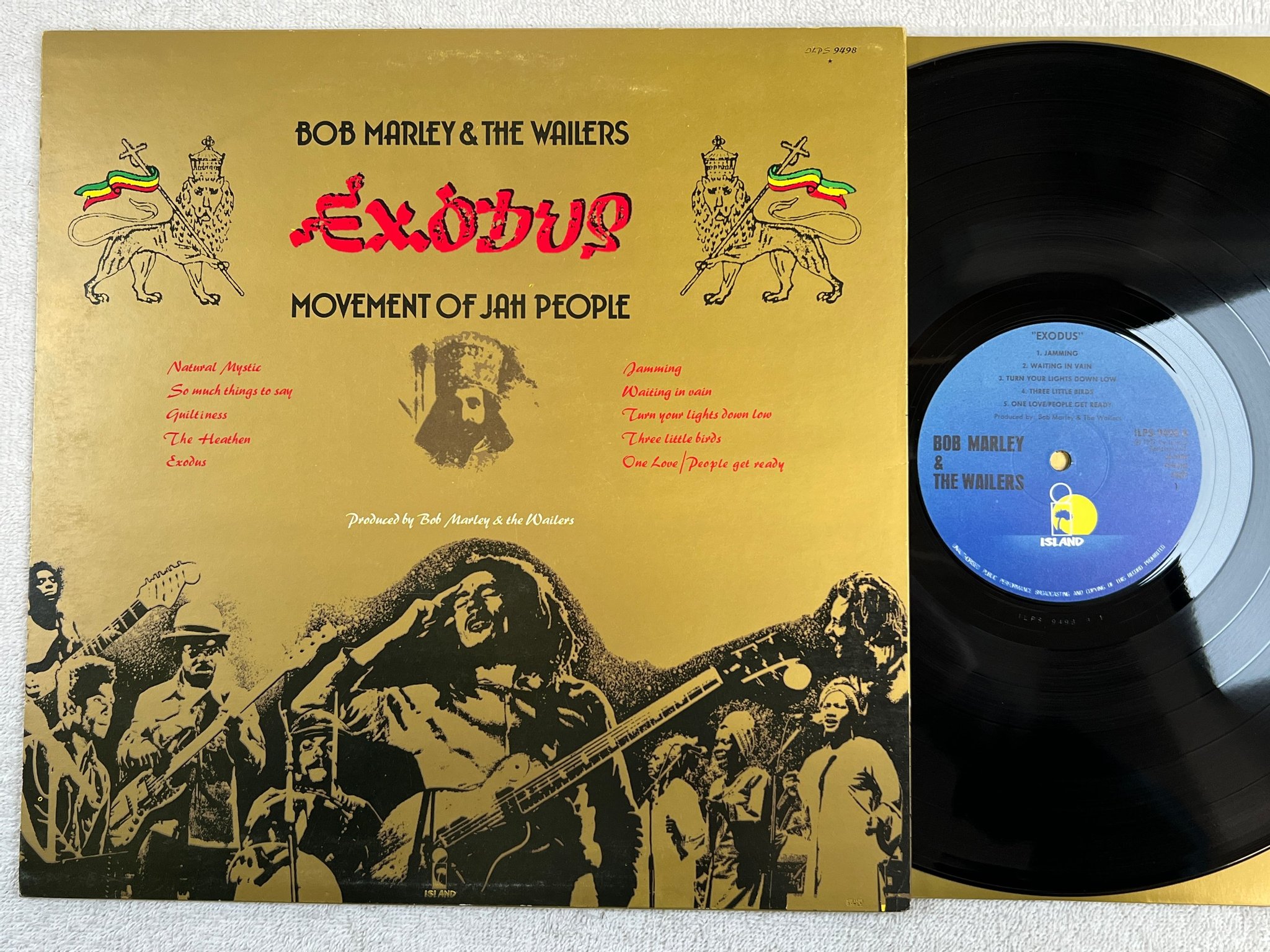 Omslagsbild för skivan BOB MARLEY & THE WAILERS exodus LP ncb ISLAND ILPS 9498