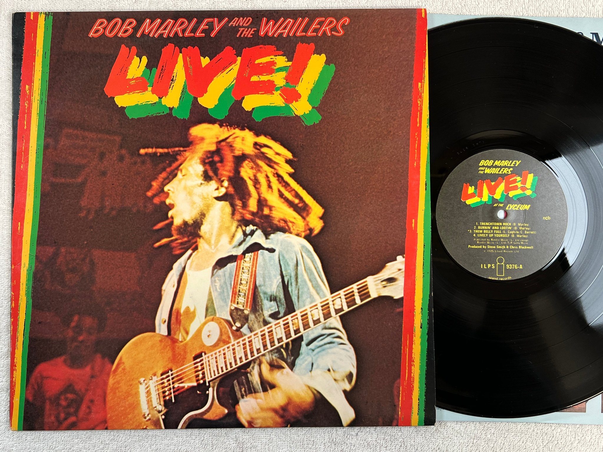 Omslagsbild för skivan BOB MARLEY & THE WAILERS live! LP ncb ISLAND ILPS 9760