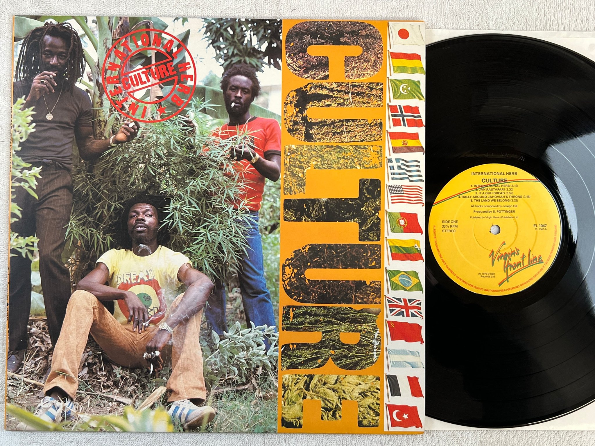 Omslagsbild för skivan CULTURE international herb LP -79 UK FRONT LINE FL 1047