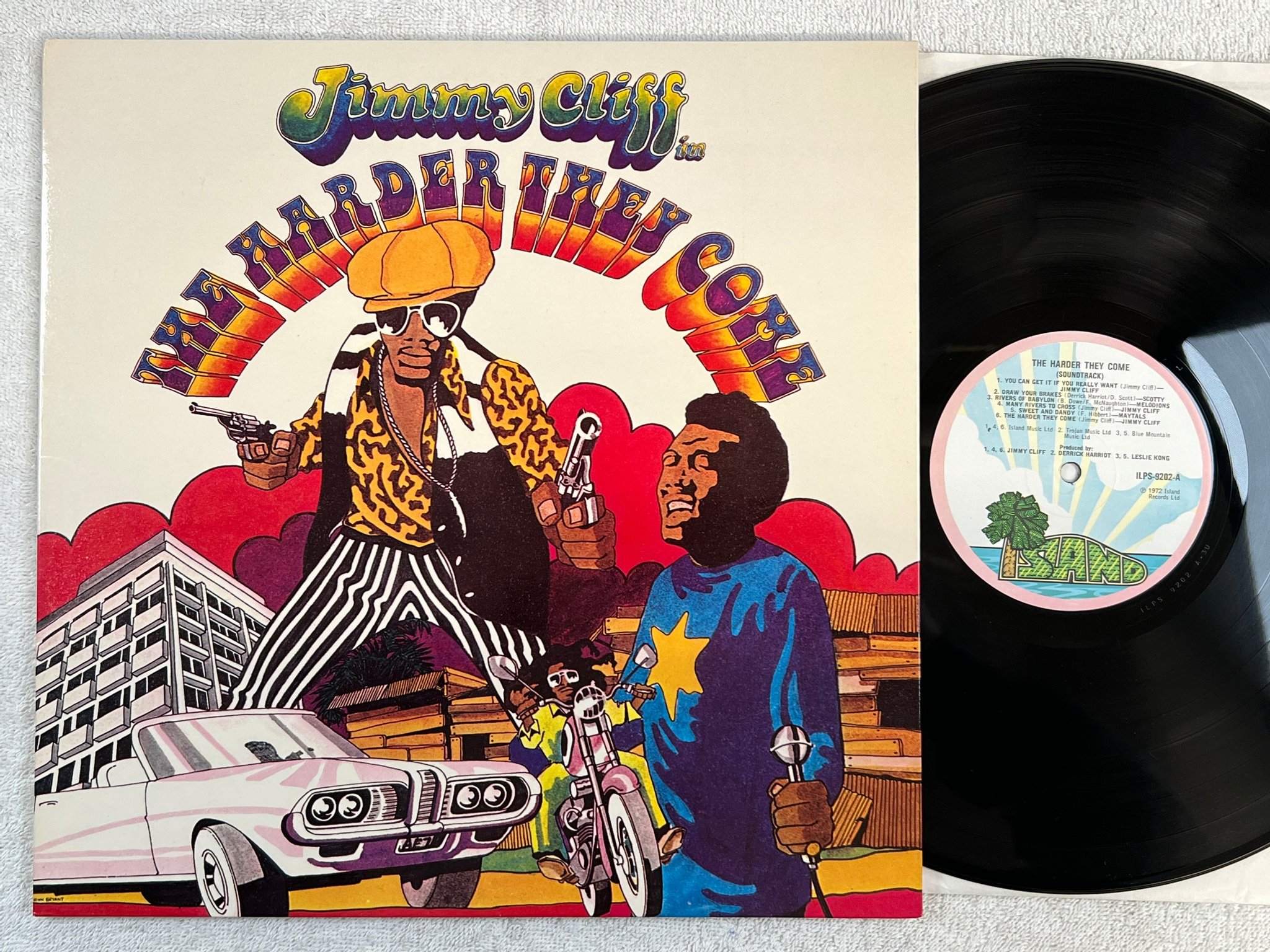 Omslagsbild för skivan JIMMY CLIFF the harder they come LP -72 UK ISLAND ILPS 9202 "shanty town"