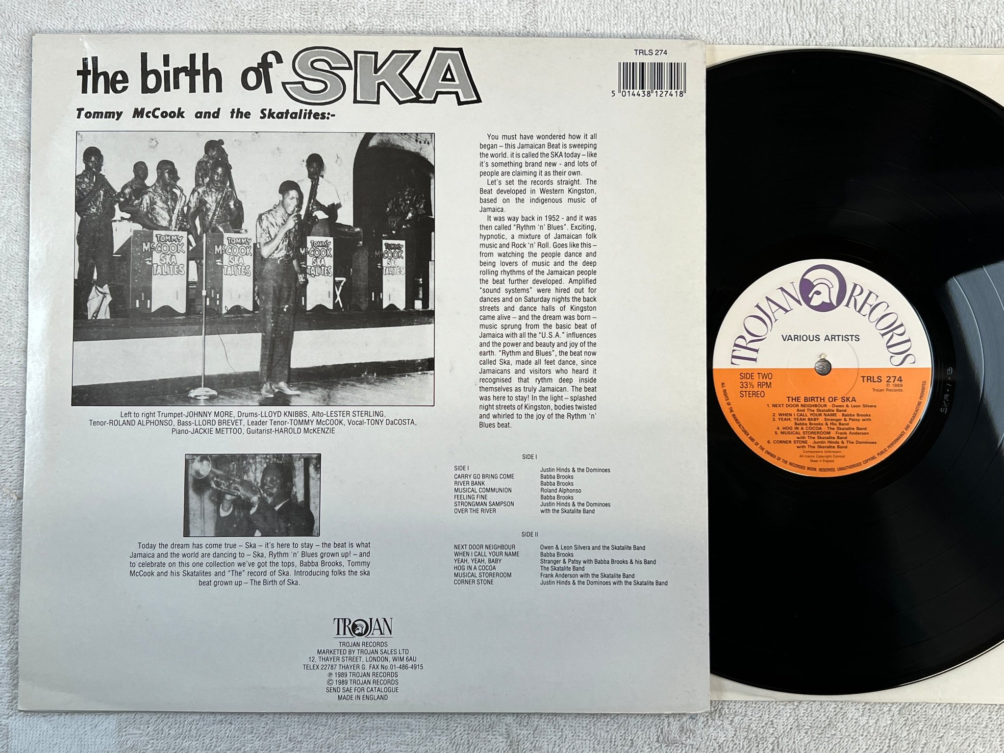 Omslagsbild för skivan VARIOUS the birth of ska LP -89 UK TROJAN TRLS 274