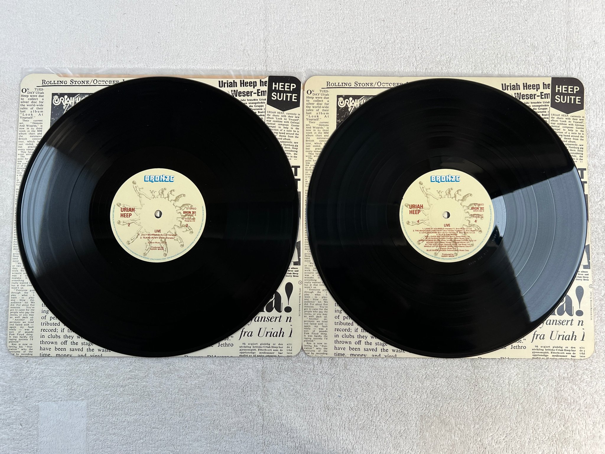 Omslagsbild för skivan URIAH HEEP live 2xLP UK BRONZE BRON 302