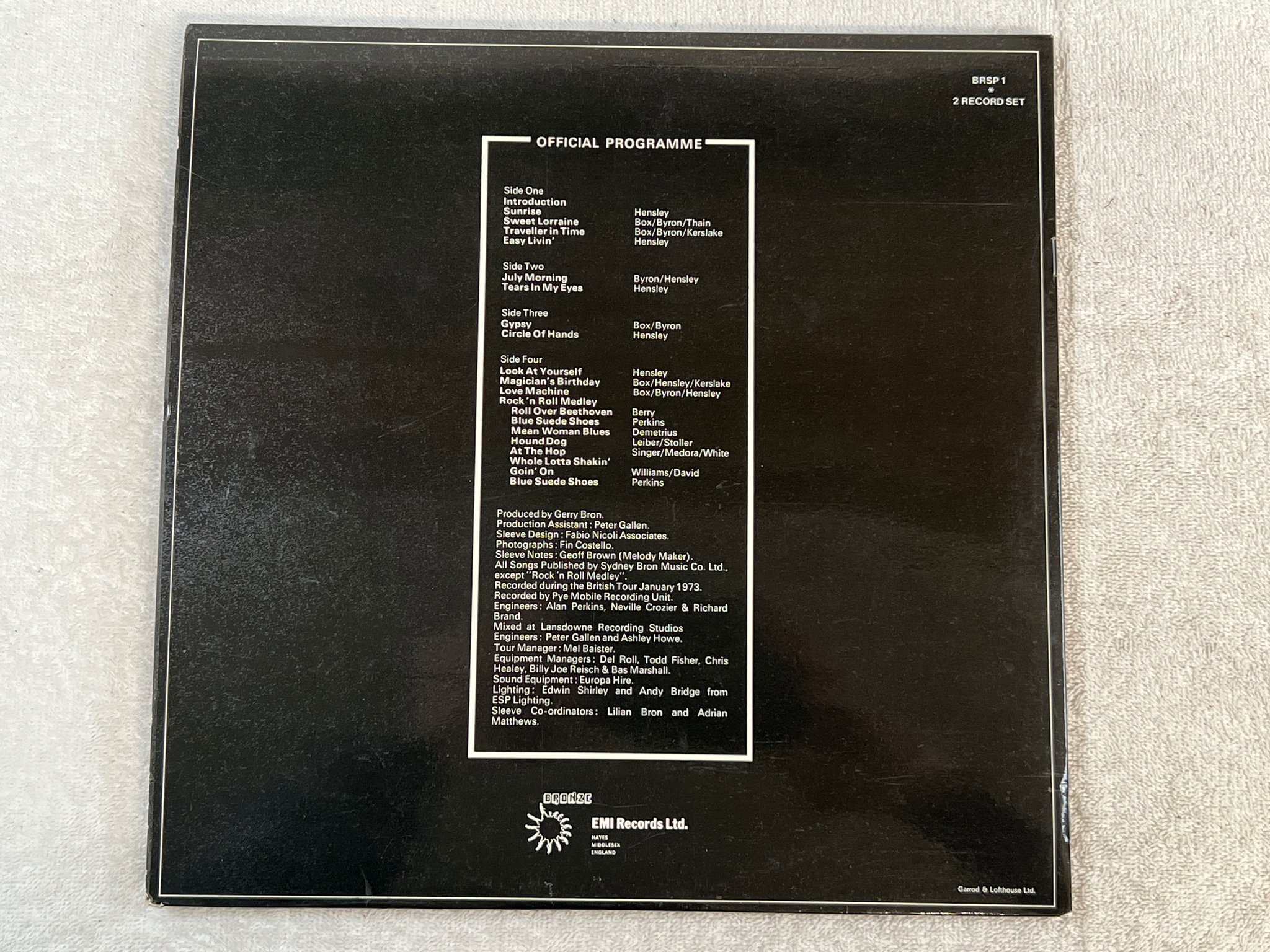 Omslagsbild för skivan URIAH HEEP live 2xLP UK BRONZE BRON 302