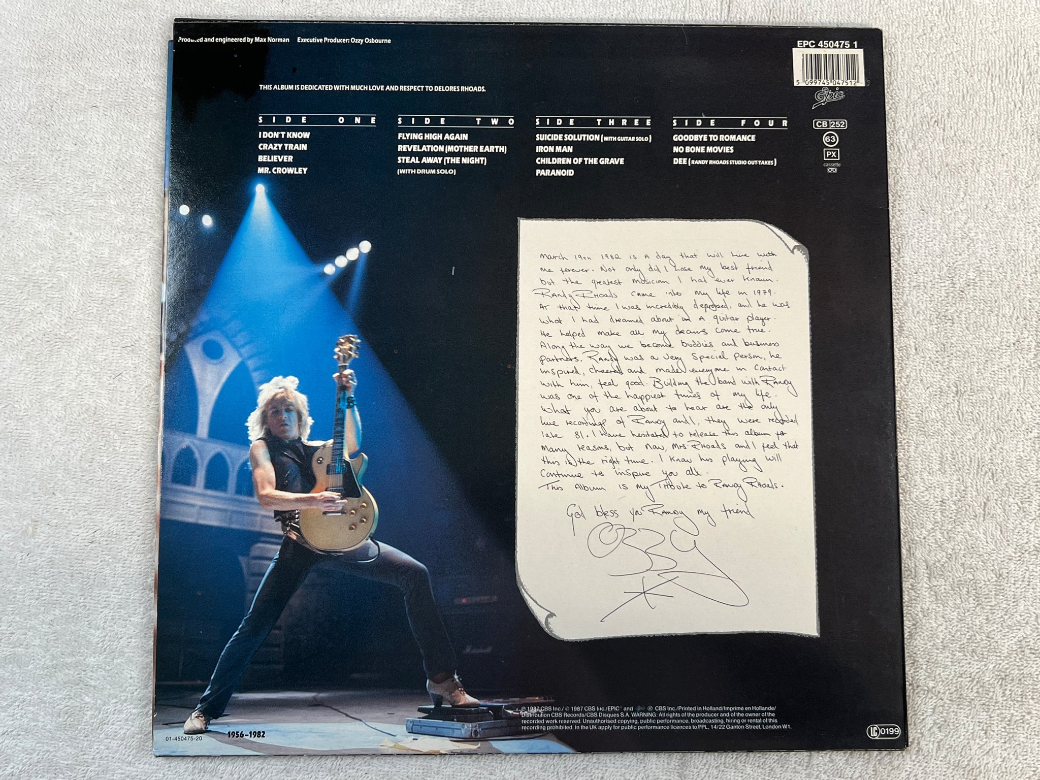 Omslagsbild för skivan OZZY OSBOURNE tribute 2xLP -87 Hol EPIC EPC 450475 1