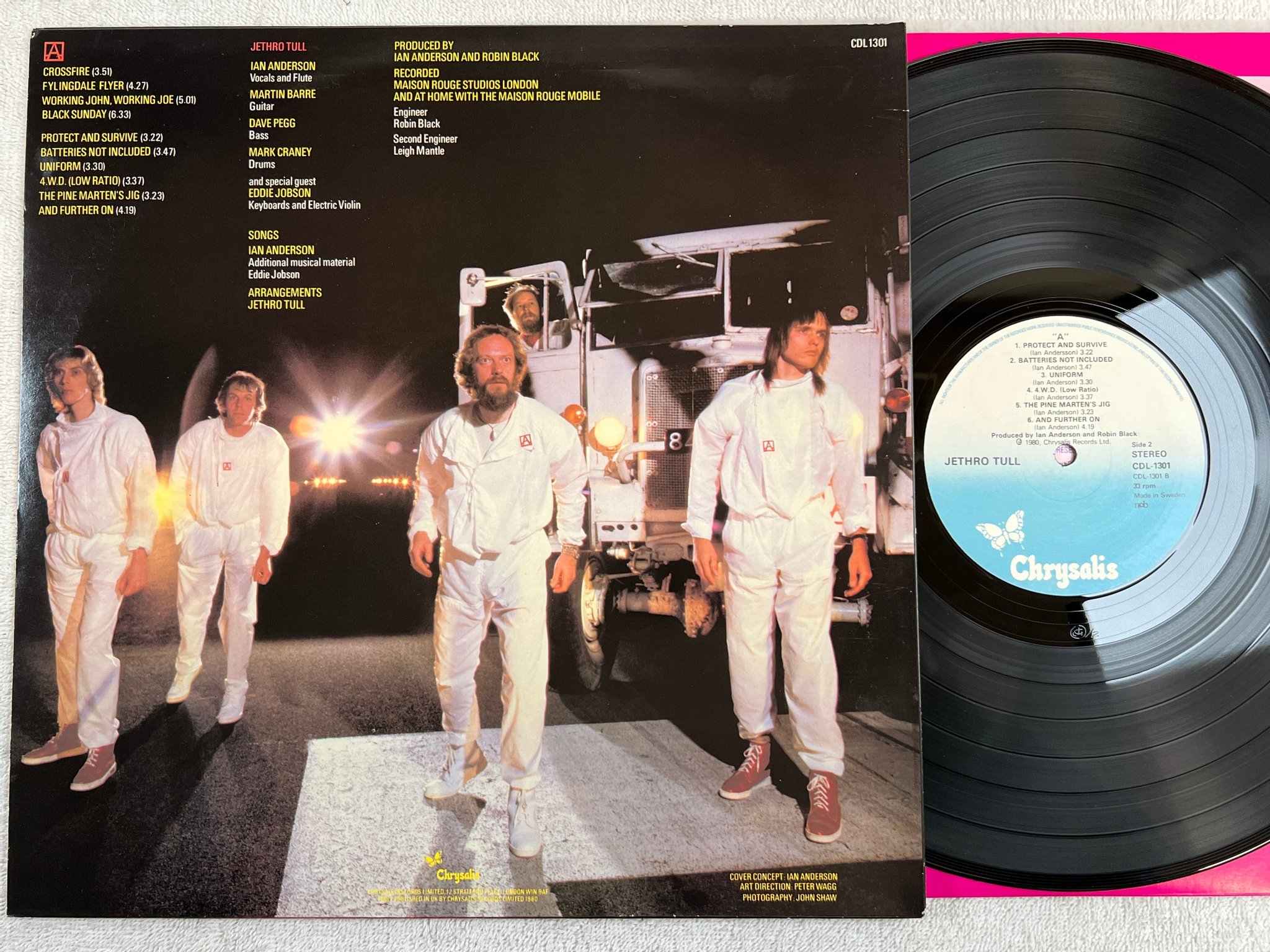 Omslagsbild för skivan JETHRO TULL "A" LP -80 ncb CHRYSALIS CDL 1301