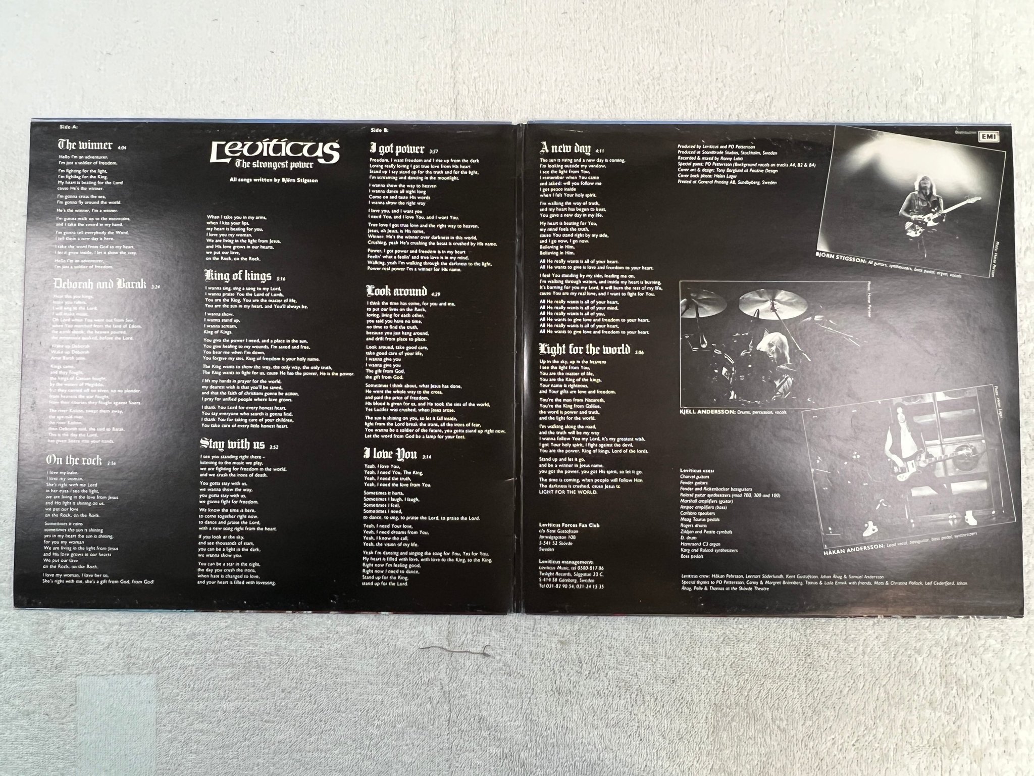 Omslagsbild för skivan LEVITICUS the strongest power LP -85 Swe TWILIGHT TRLP 851 swedish metal