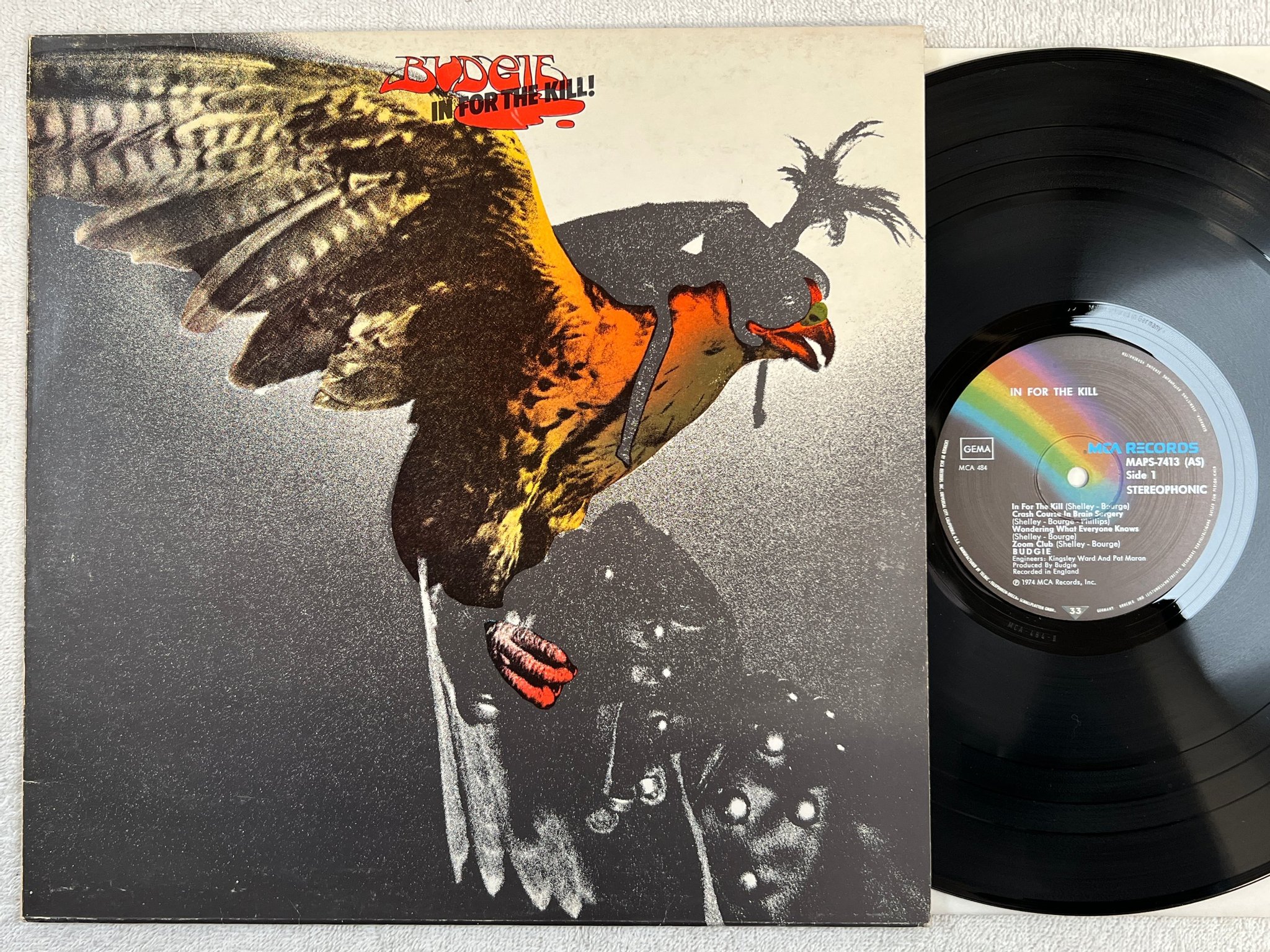 Omslagsbild för skivan BUDGIE in for the kill LP Ger MCA MAPS 7431